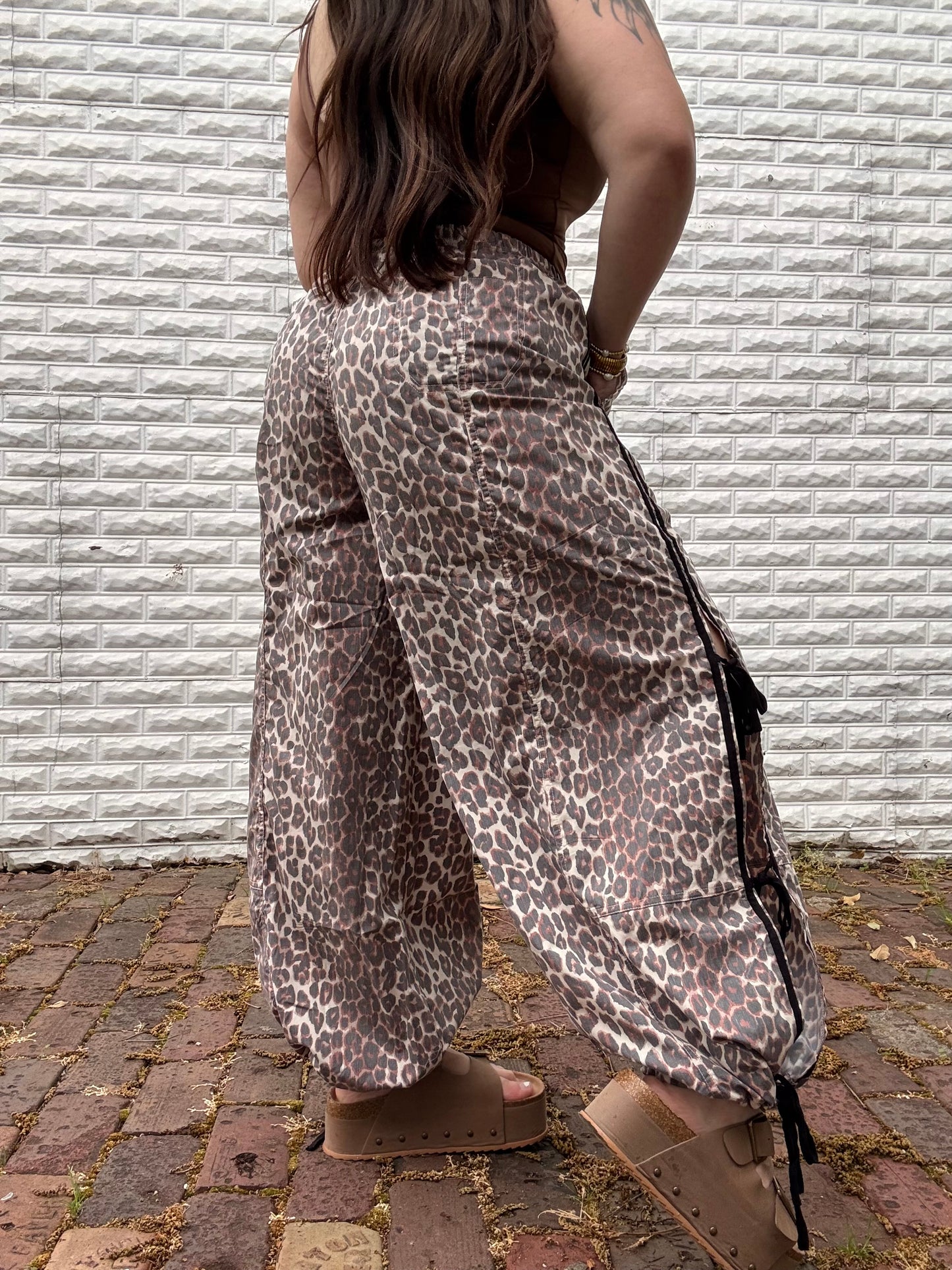 Faded Leopard Bow Tie Joggers