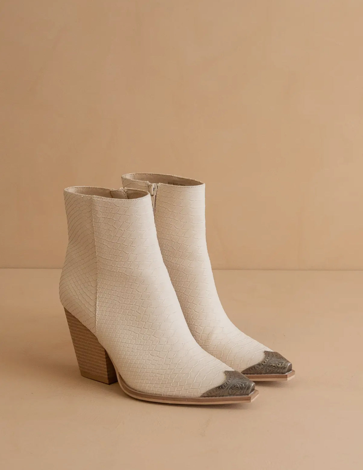 Zion Snakeskin Ivory Boots
