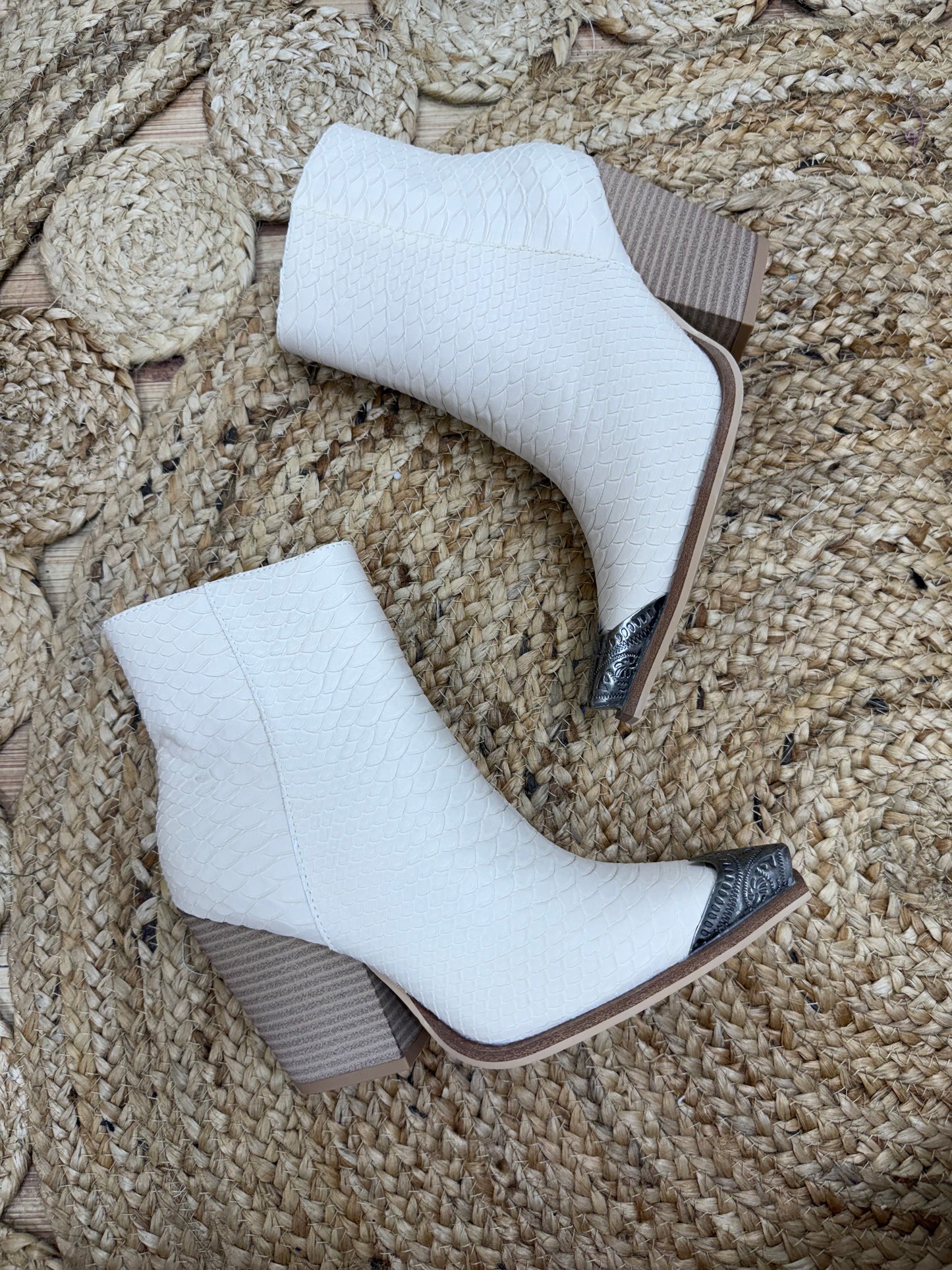 Zion Snakeskin Ivory Boots