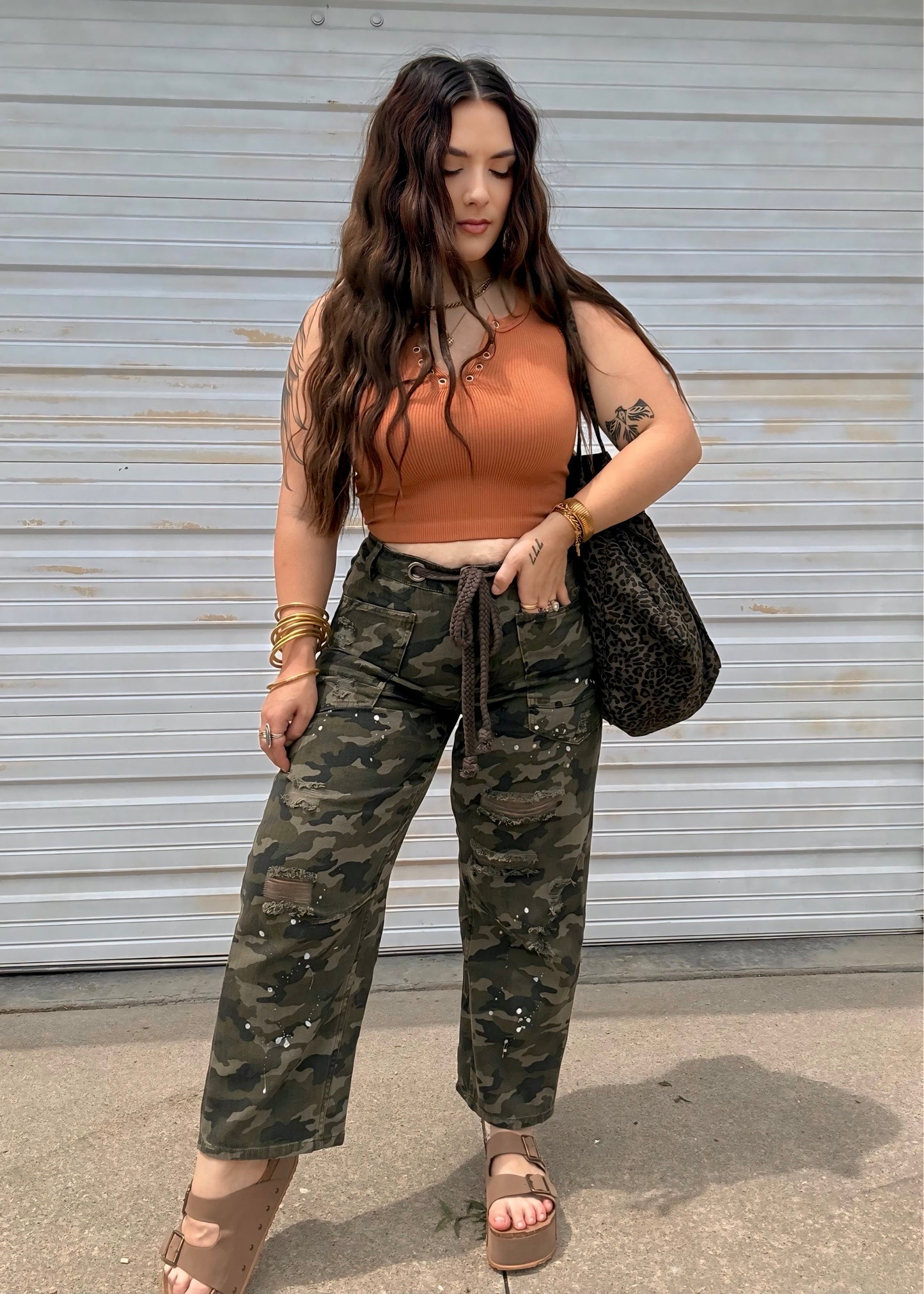 Splatter Paint Baggy Camo Pants