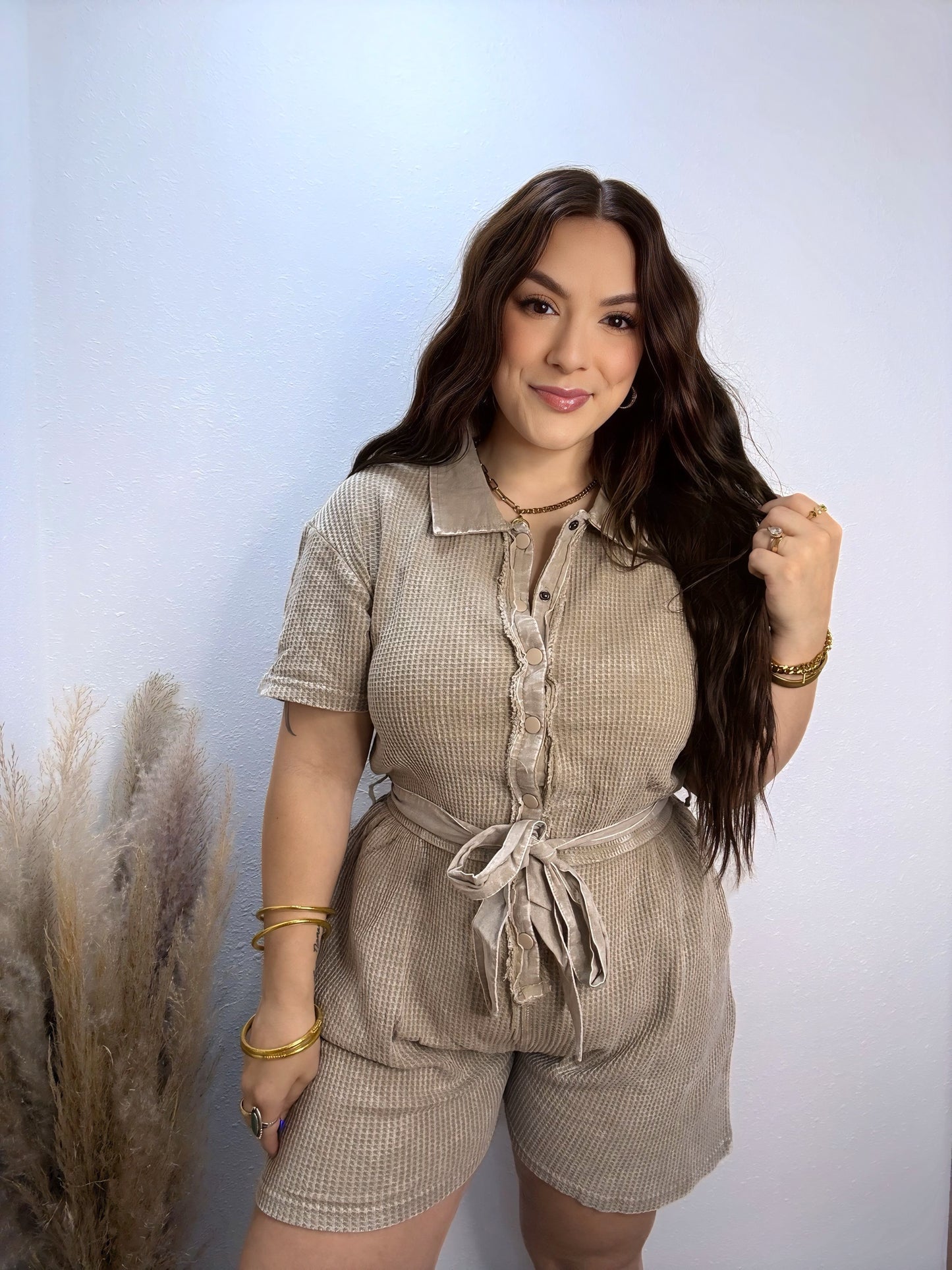 Sunday Mornings Waffleknit Romper