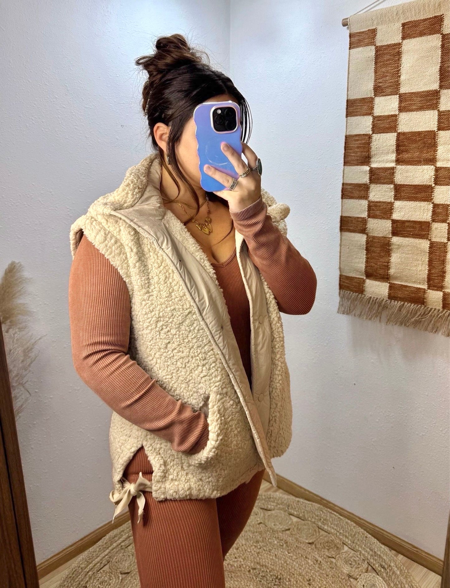 Beige Teddy Sherpa Vest