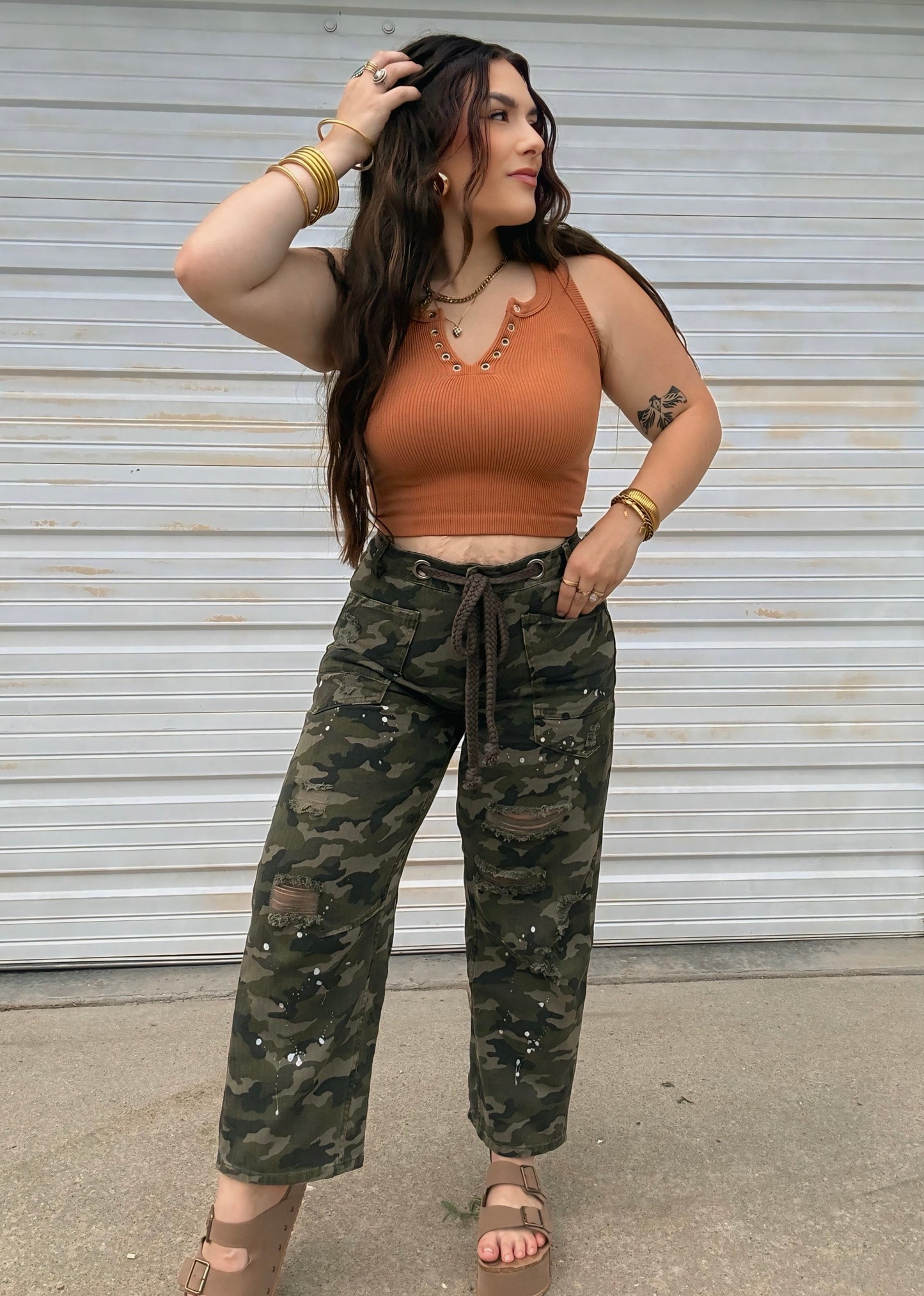 Splatter Paint Baggy Camo Pants