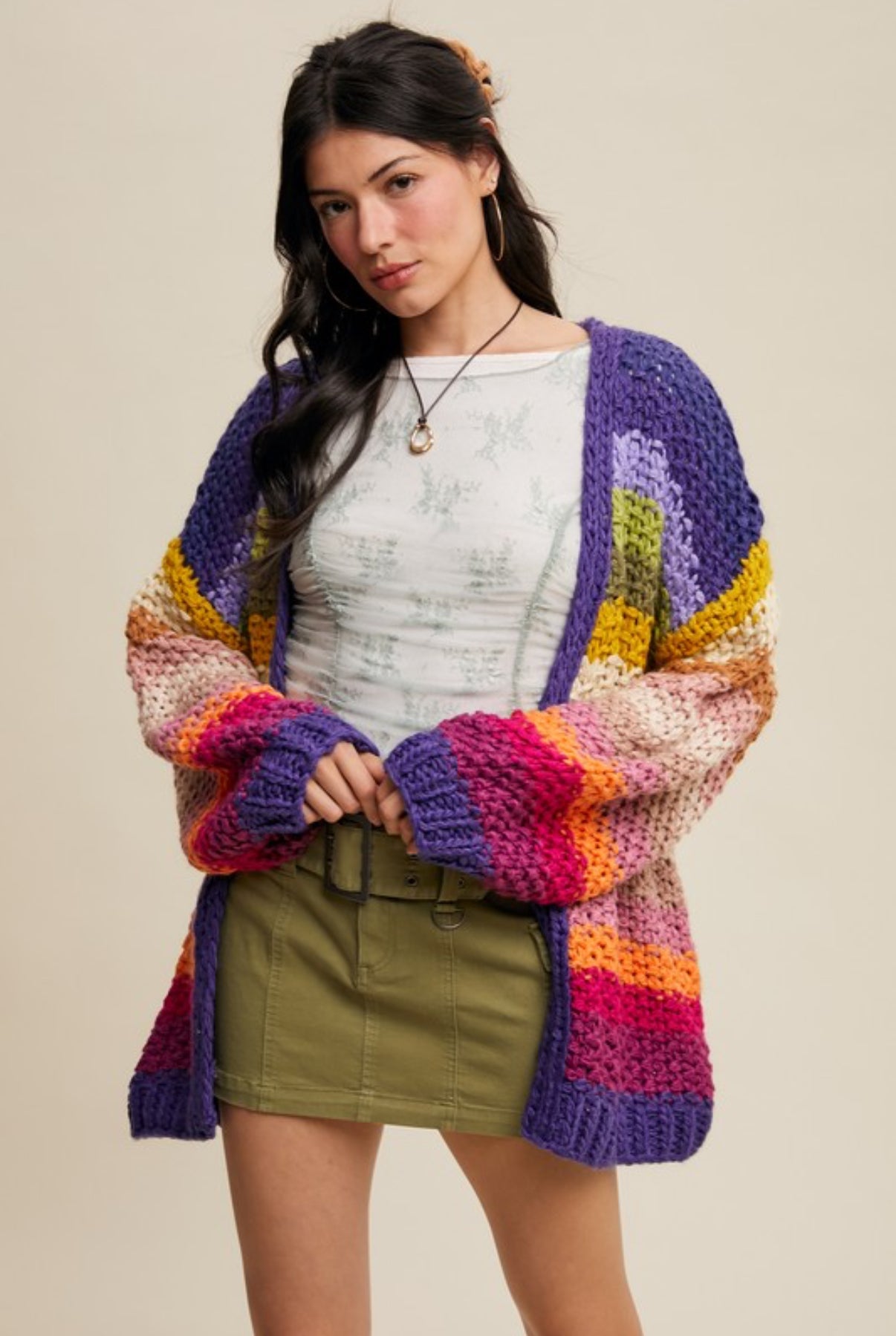 Rainbow Crochet Cardigan