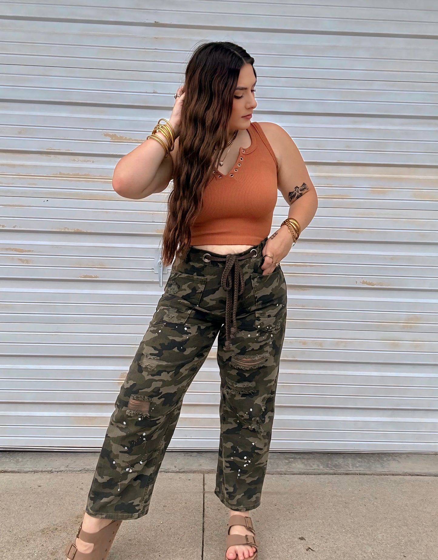 Splatter Paint Baggy Camo Pants
