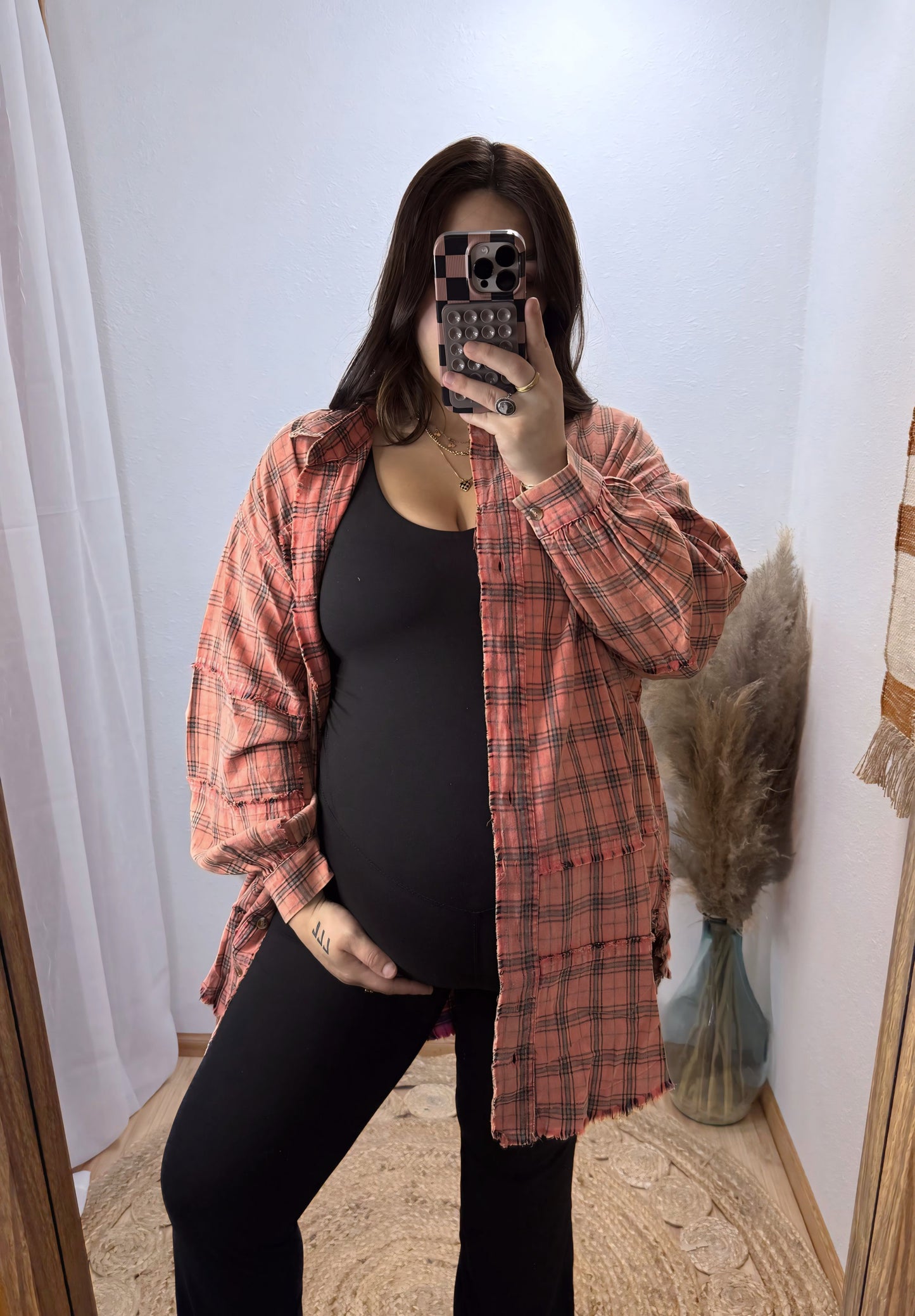 Coral Cream Vintage Flannel