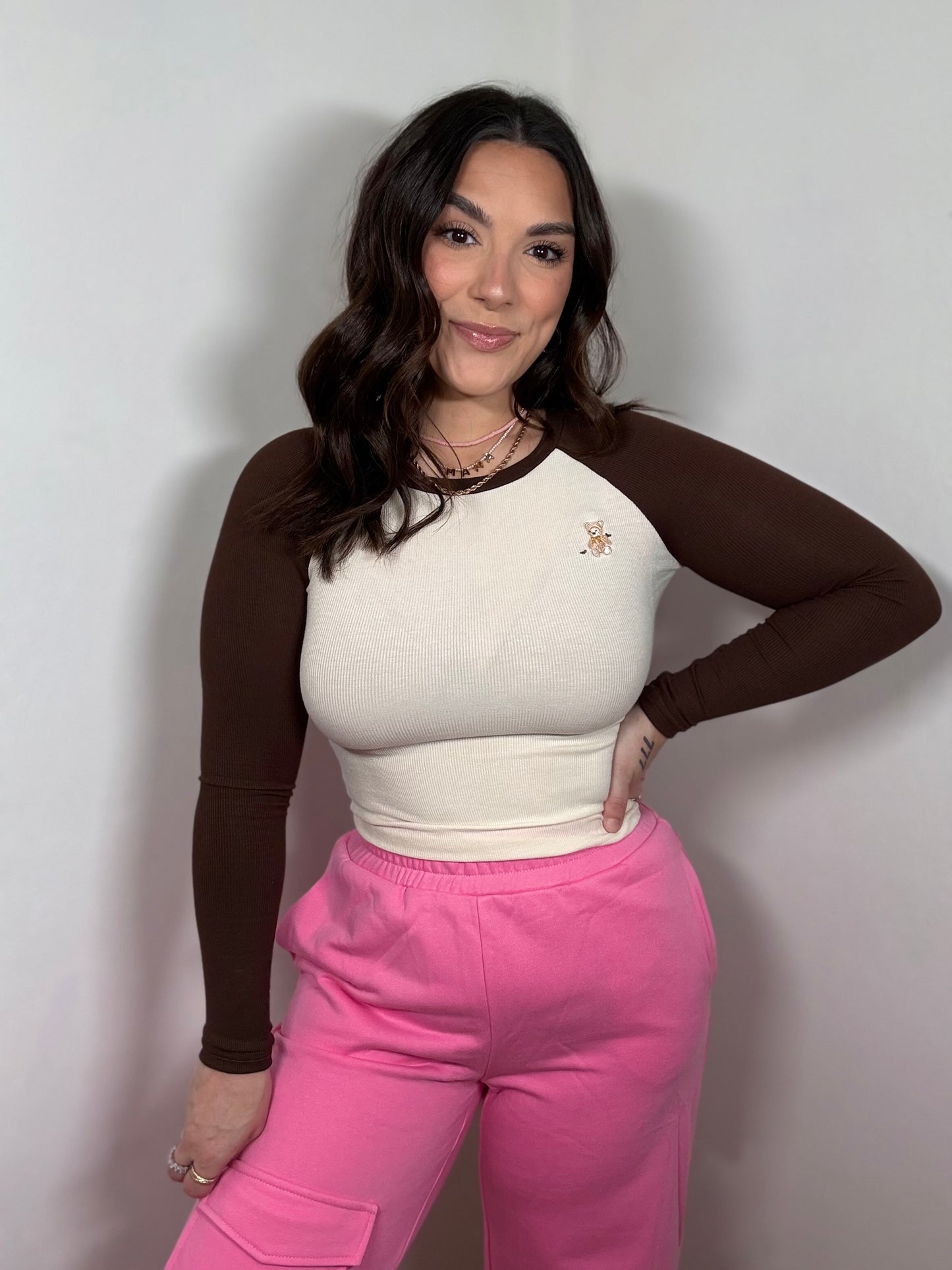 Teddy Ribbed Raglan Top