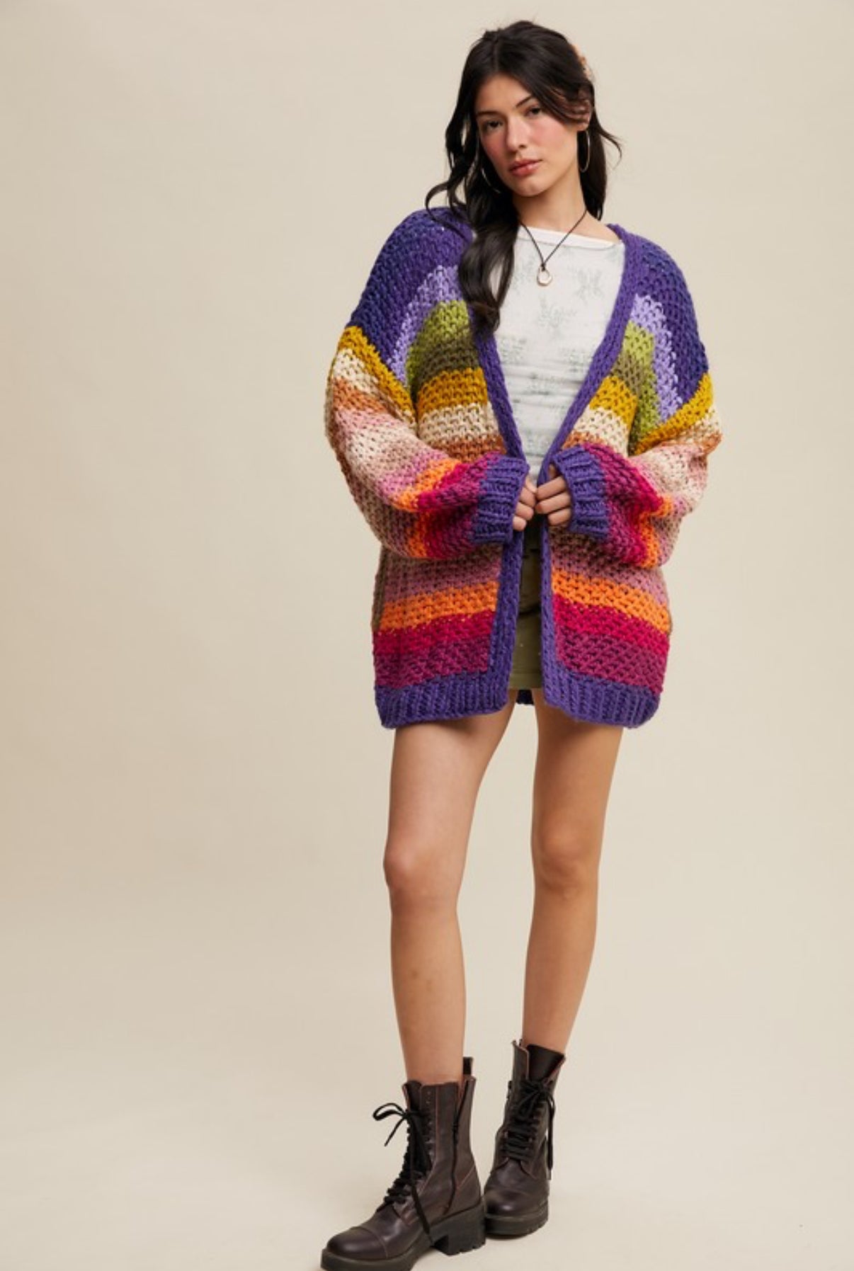 Rainbow Crochet Cardigan