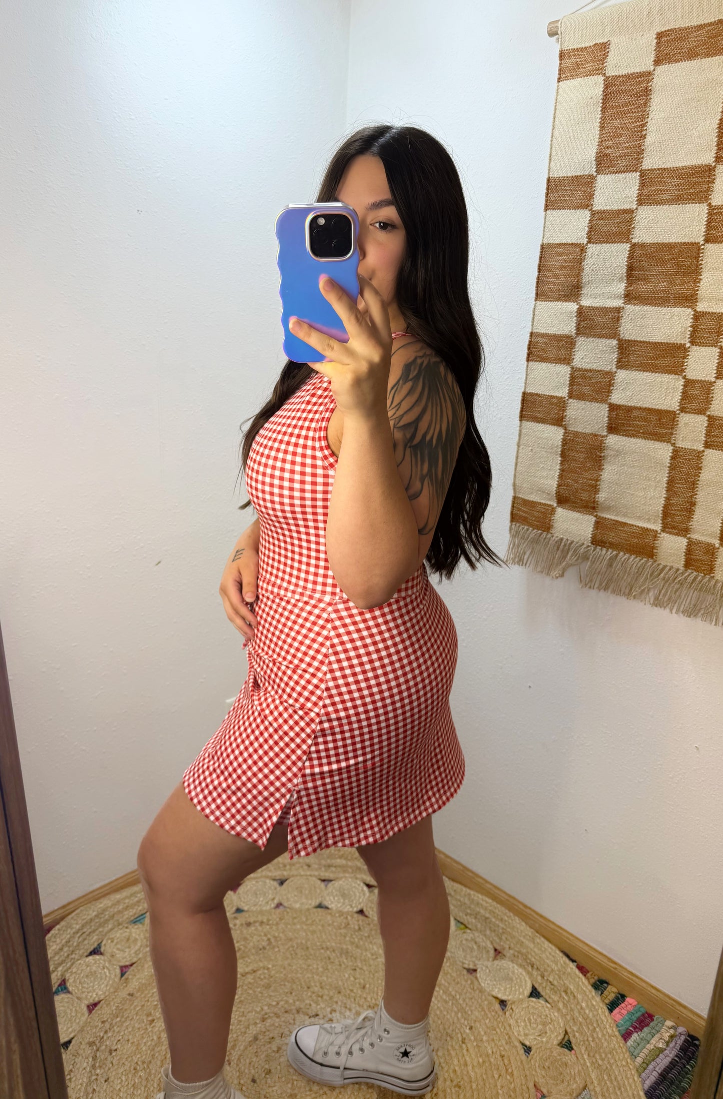 Wrap it up Romper : Red Gingham