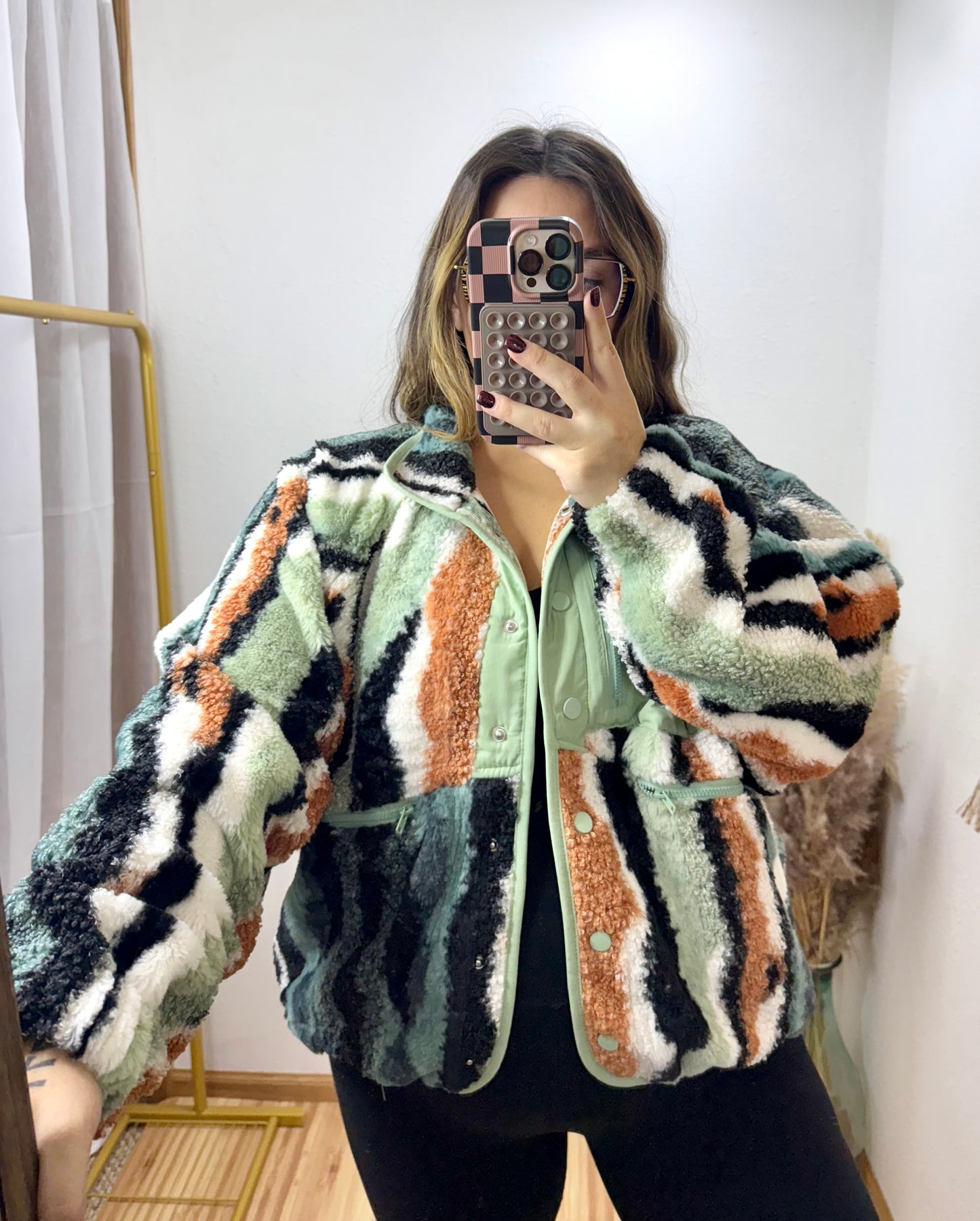 Cozy Seafoam Textured Jacket: S-3X