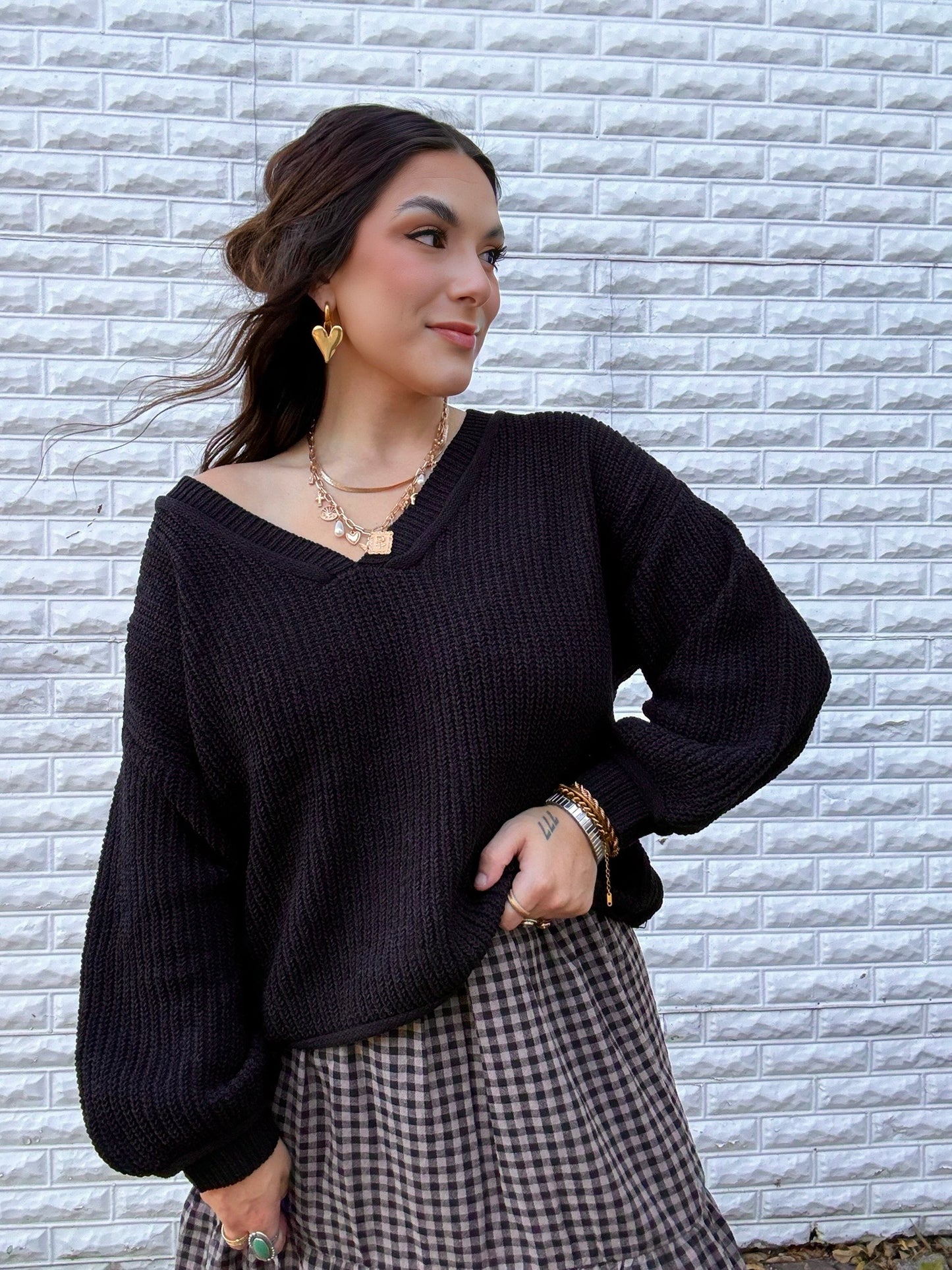 Off The Shoulder Black Sweater