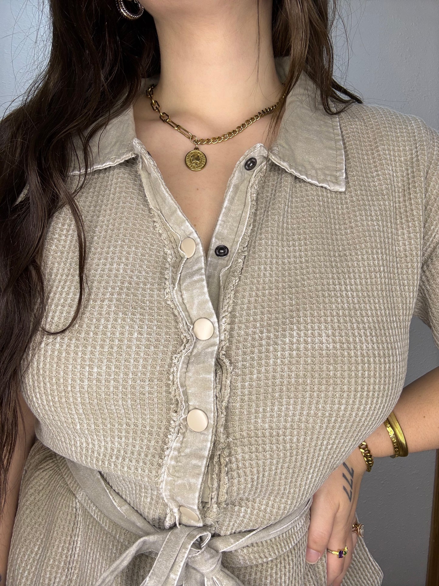 Sunday Mornings Waffleknit Romper
