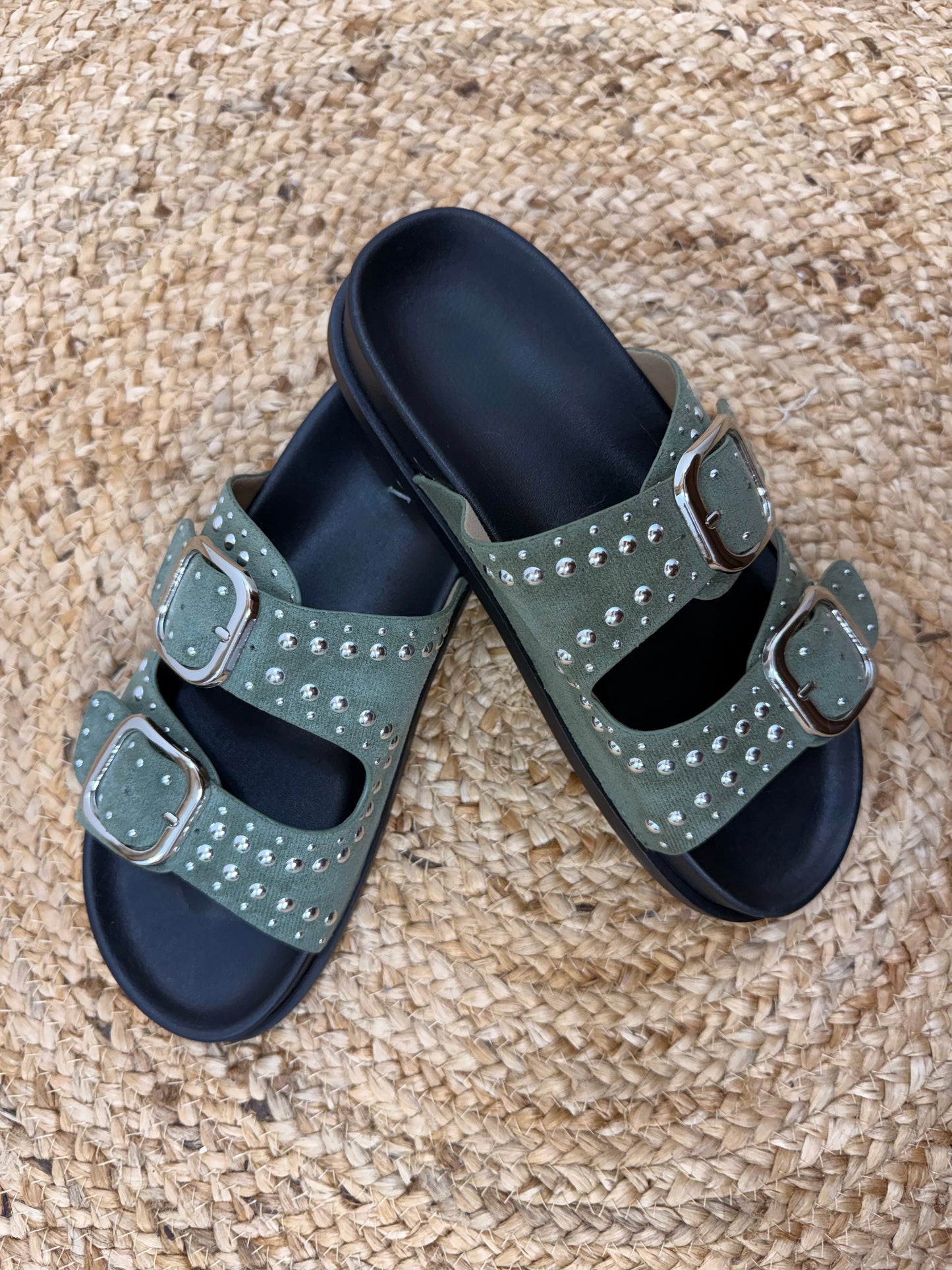 Verde Stud Buckle Sandals