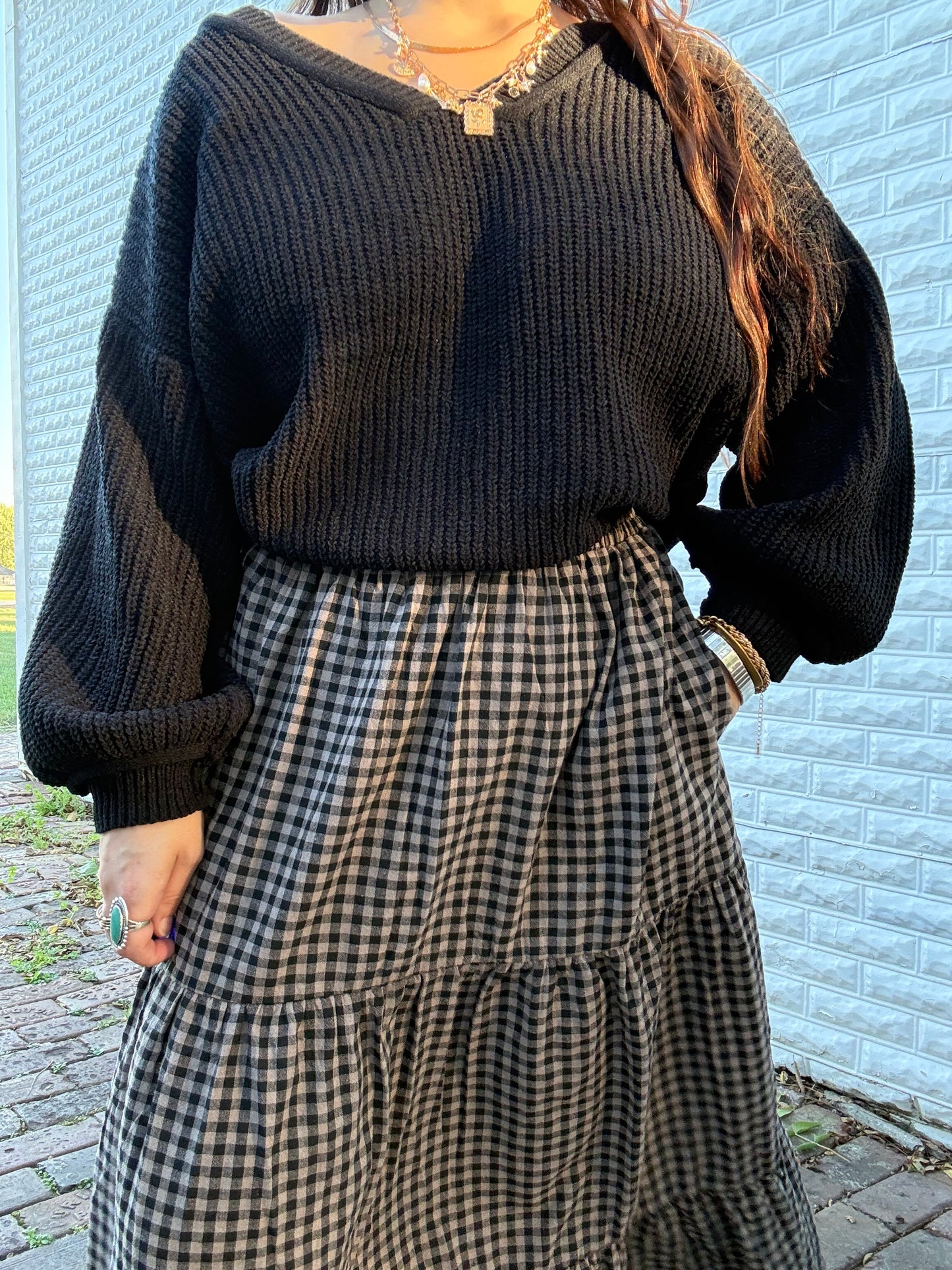 Off The Shoulder Black Sweater