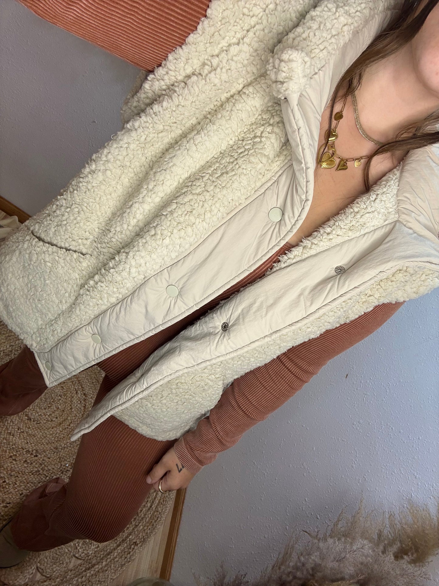 Beige Teddy Sherpa Vest