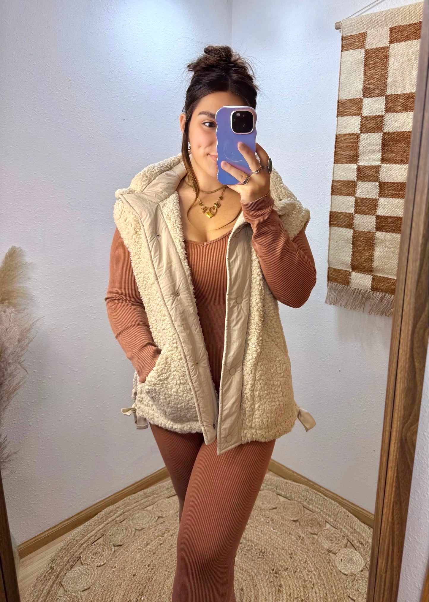Beige Teddy Sherpa Vest