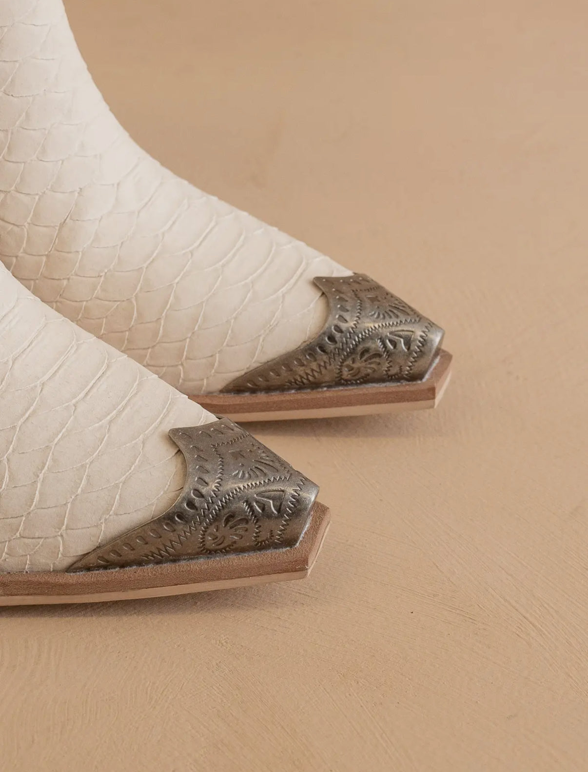 Zion Snakeskin Ivory Boots