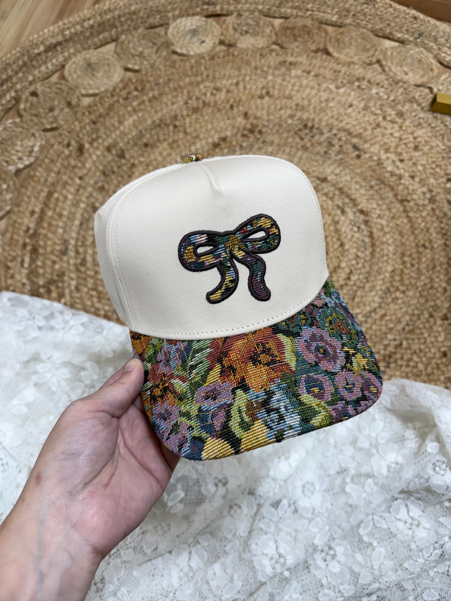 Granny Floral Bow Trucker
