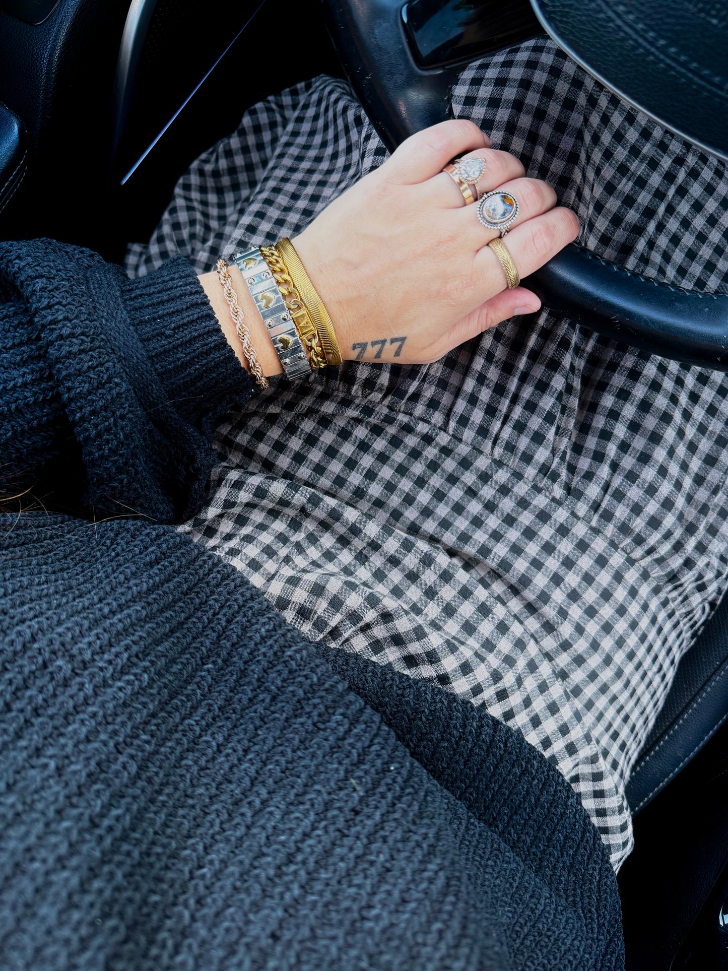 Salem Nights Gingham Midi Skirt