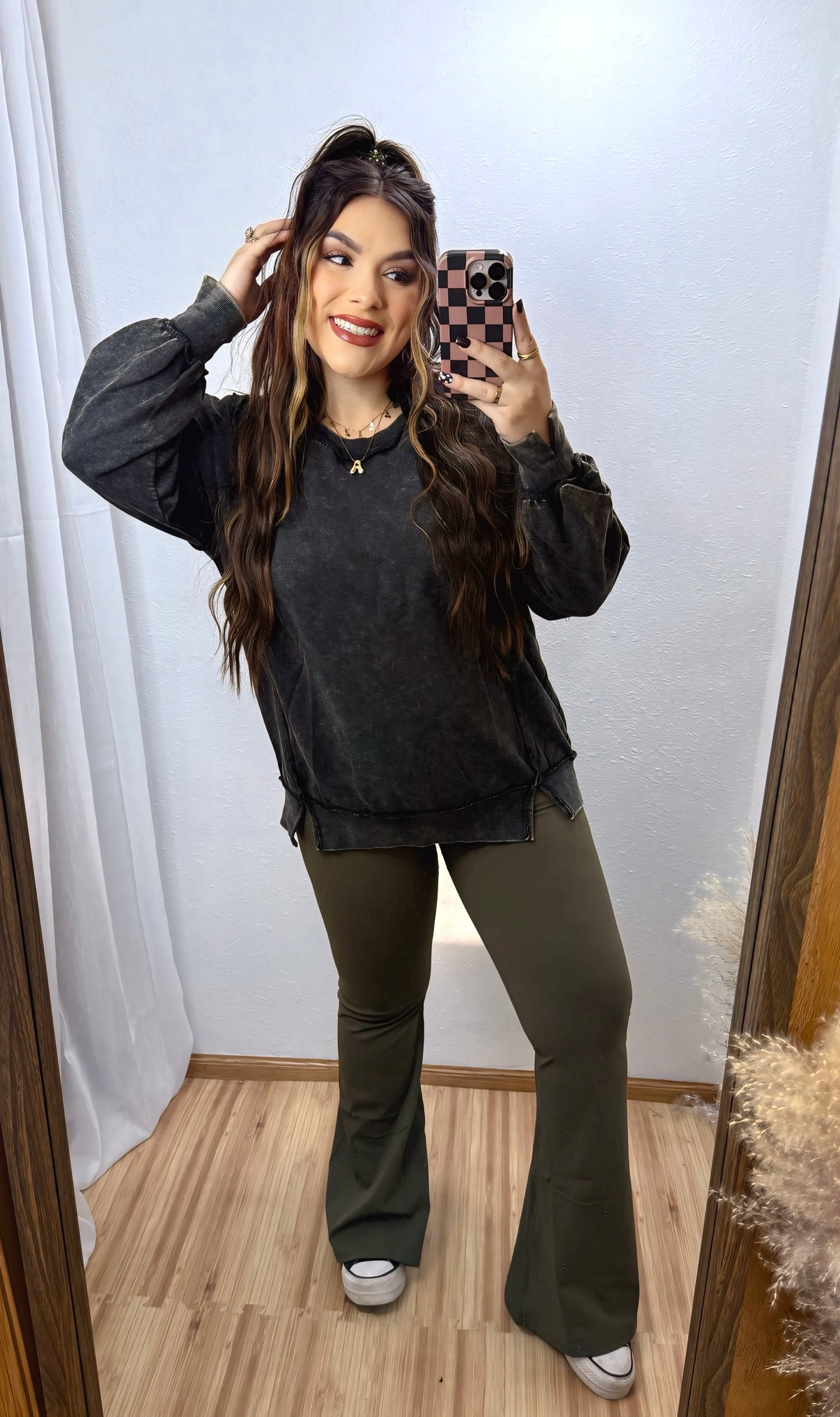 Black Acid Washed Pullover