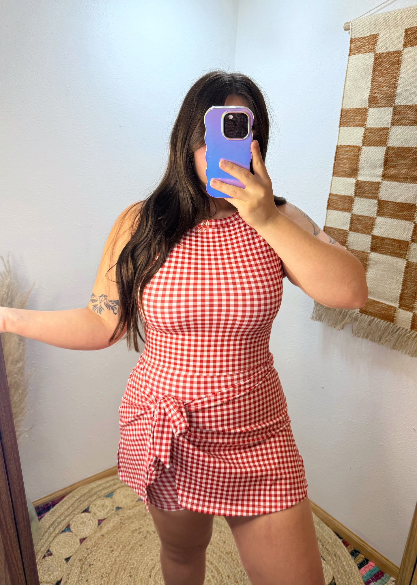 Wrap it up Romper : Red Gingham