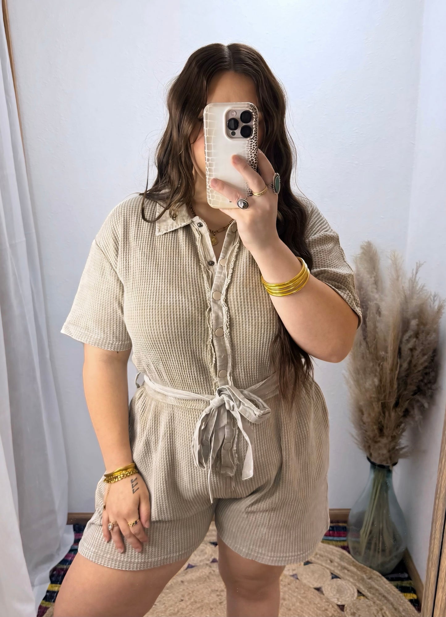 Sunday Mornings Waffleknit Romper