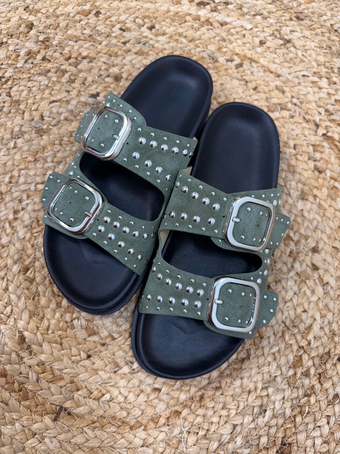 Verde Stud Buckle Sandals