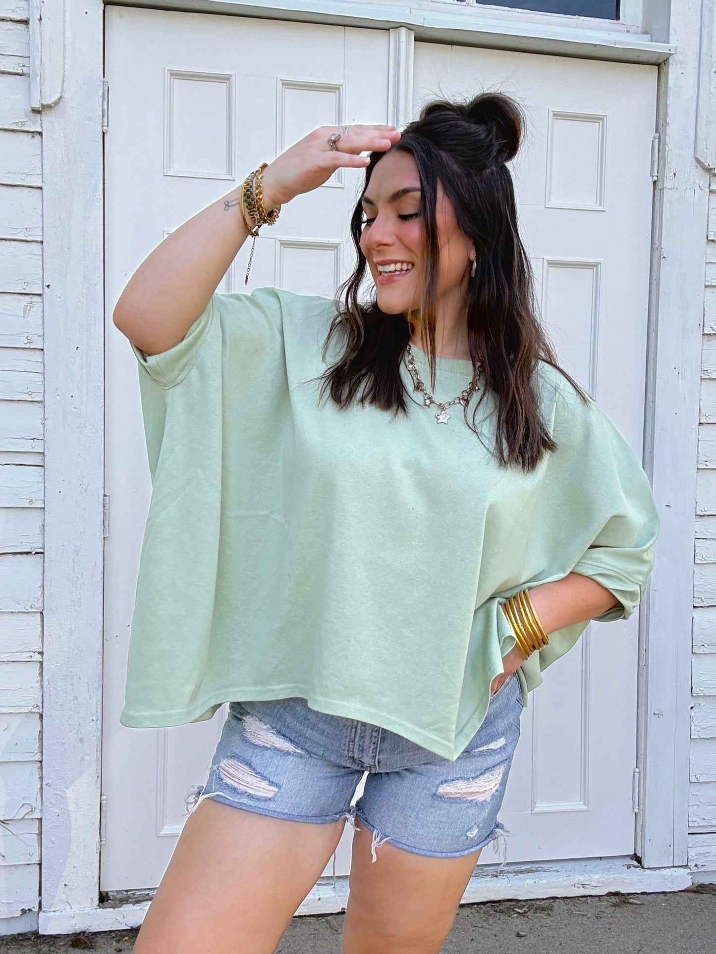 Light Sage Dohlman Top
