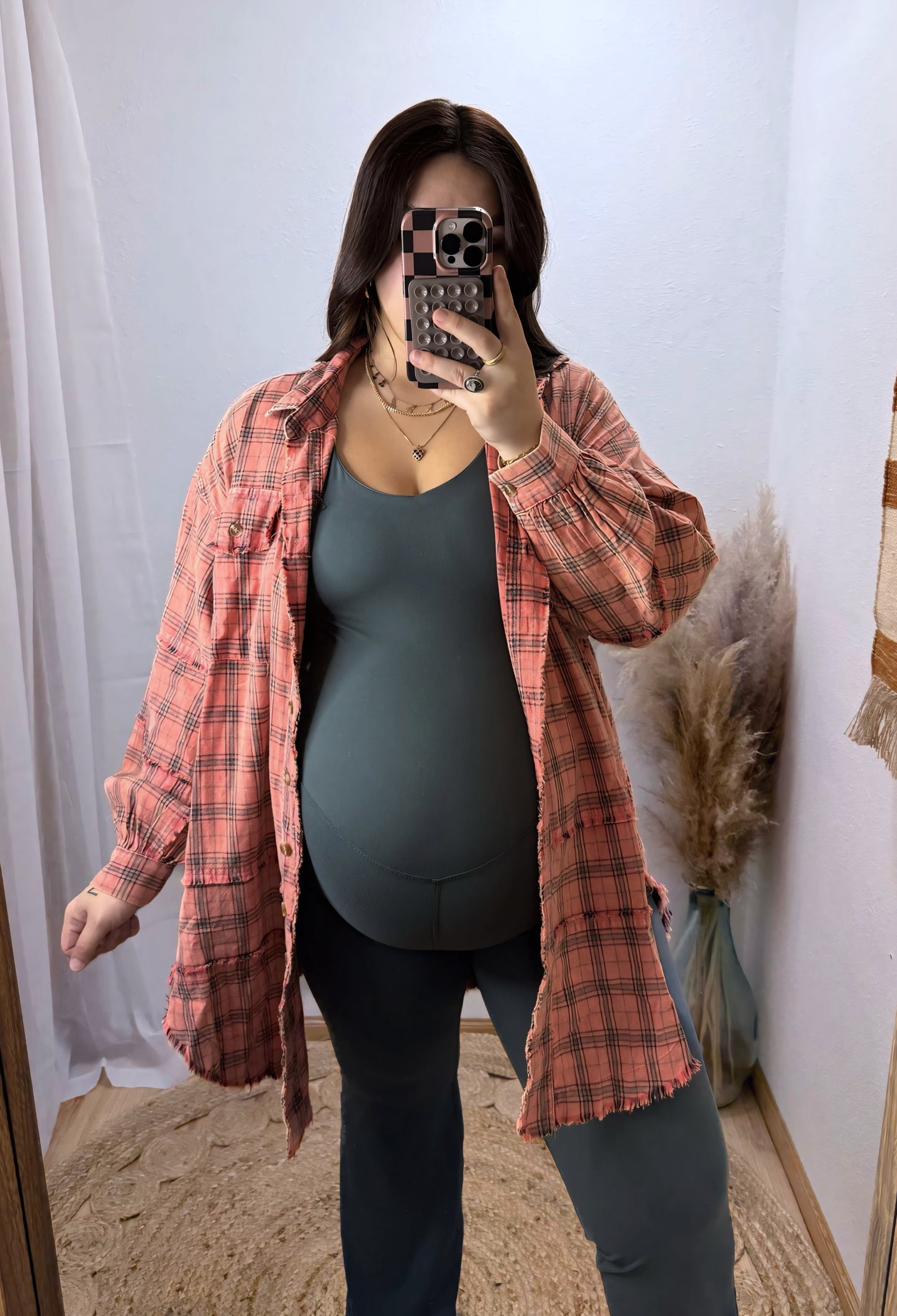 Coral Cream Vintage Flannel