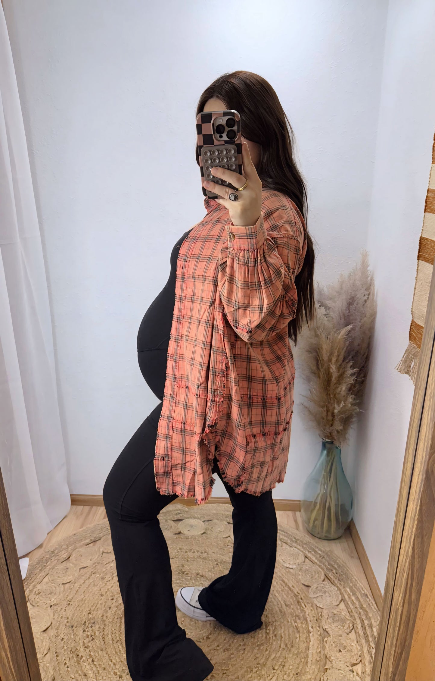 Coral Cream Vintage Flannel