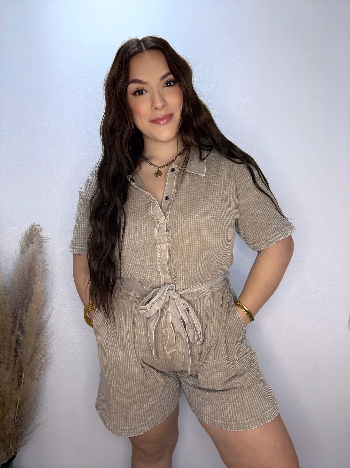 Sunday Mornings Waffleknit Romper