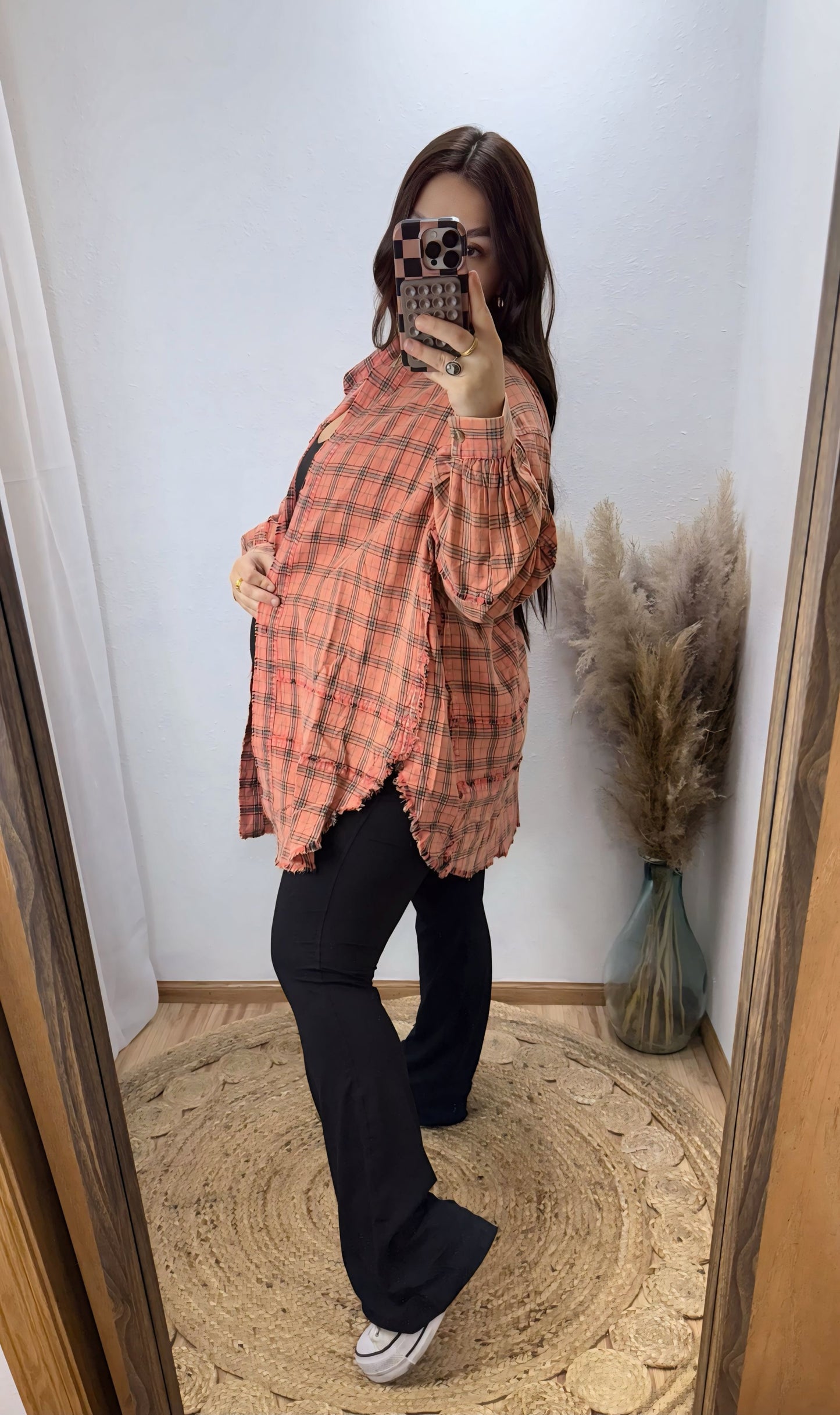 Coral Cream Vintage Flannel