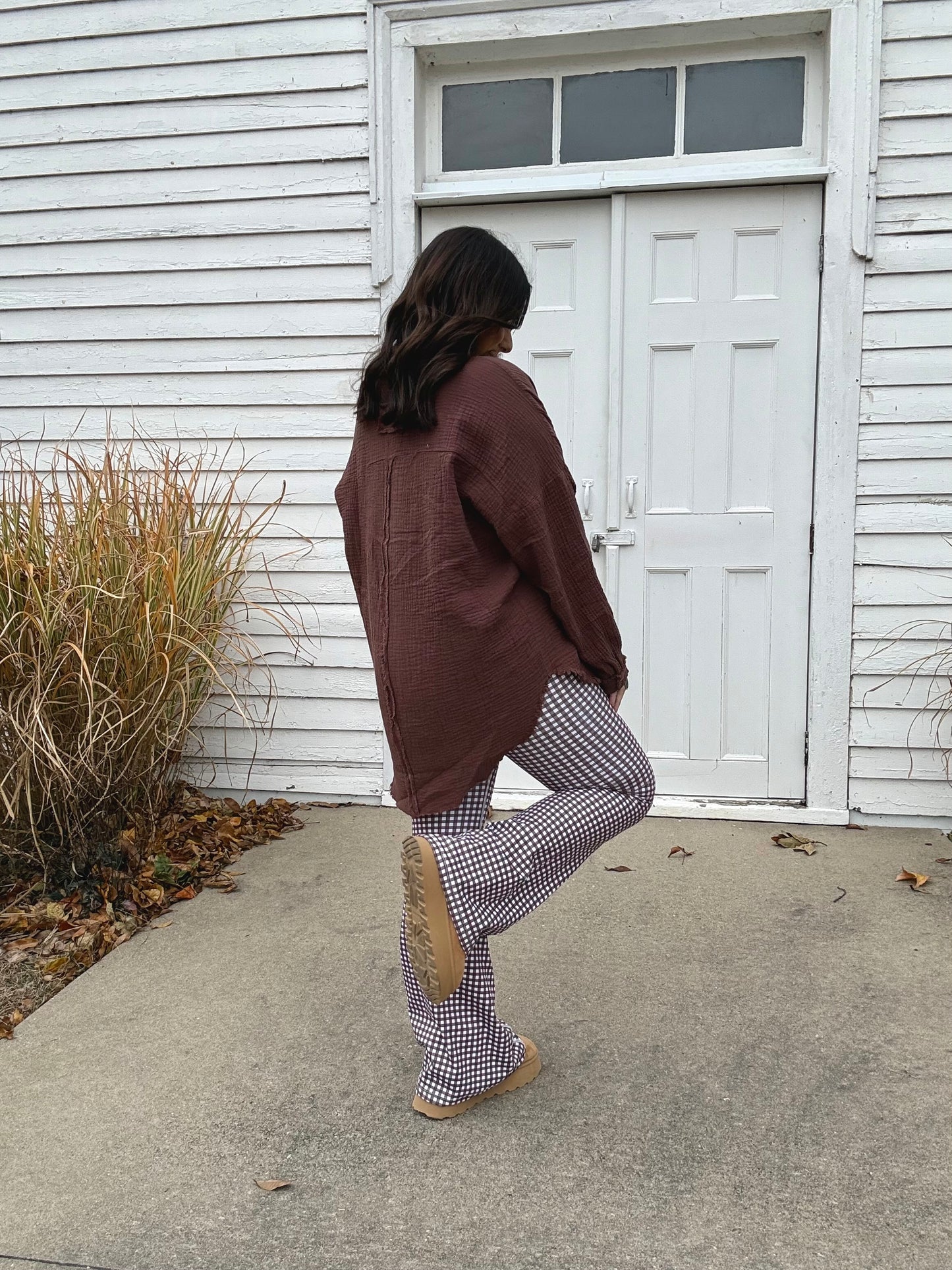 Chocolate Gauze Buttondown Shirt