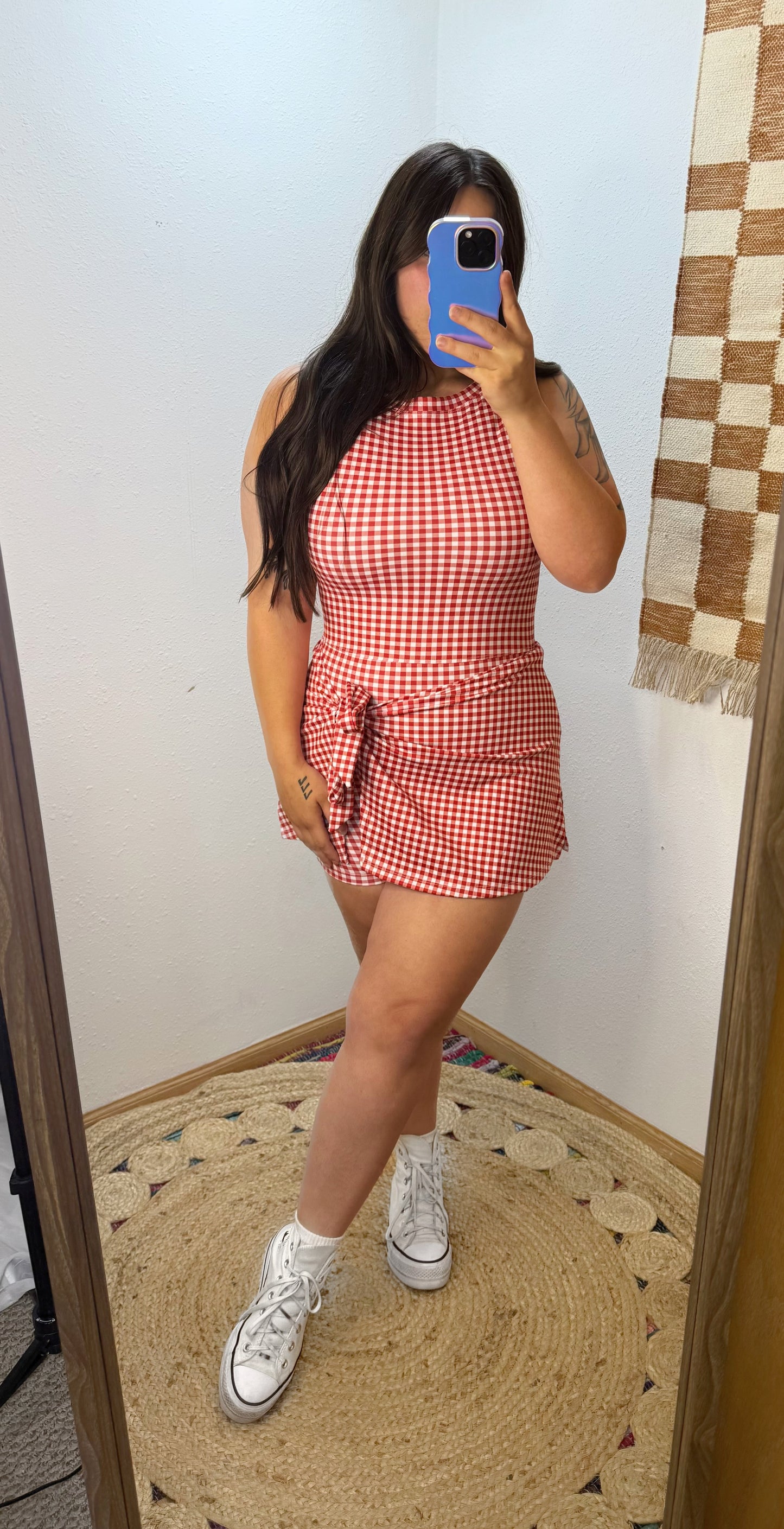 Wrap it up Romper : Red Gingham