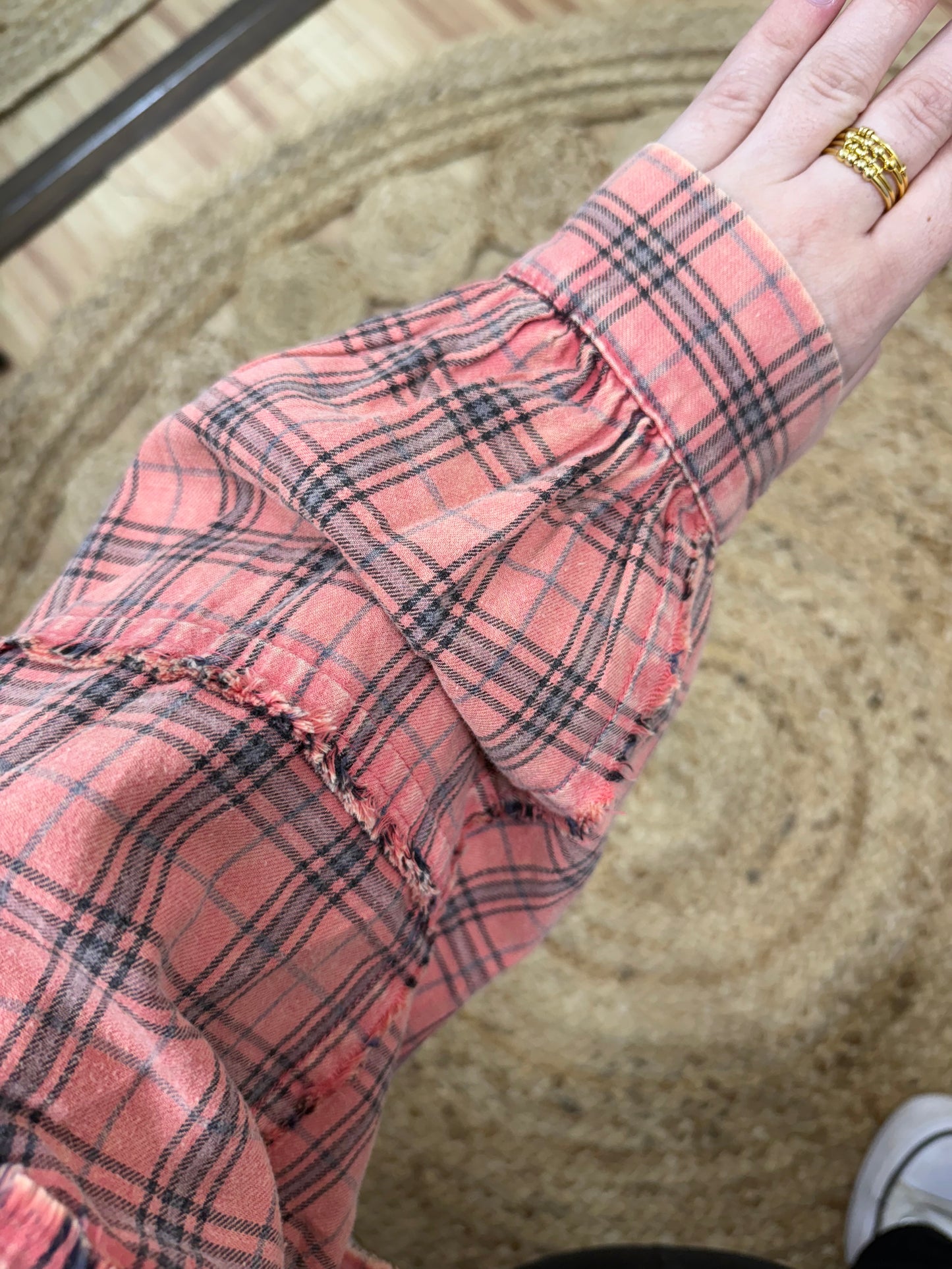 Coral Cream Vintage Flannel