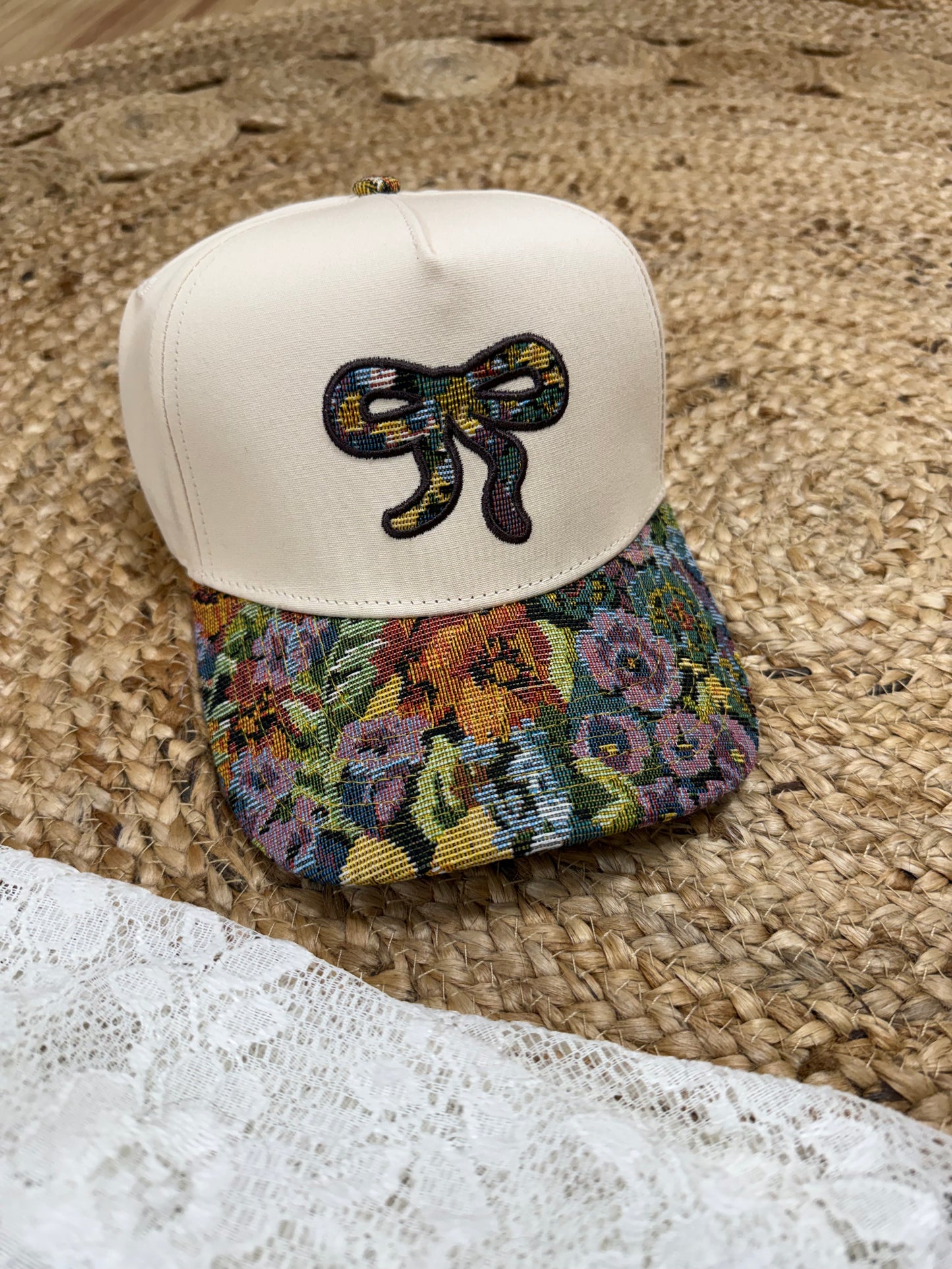 Granny Floral Bow Trucker