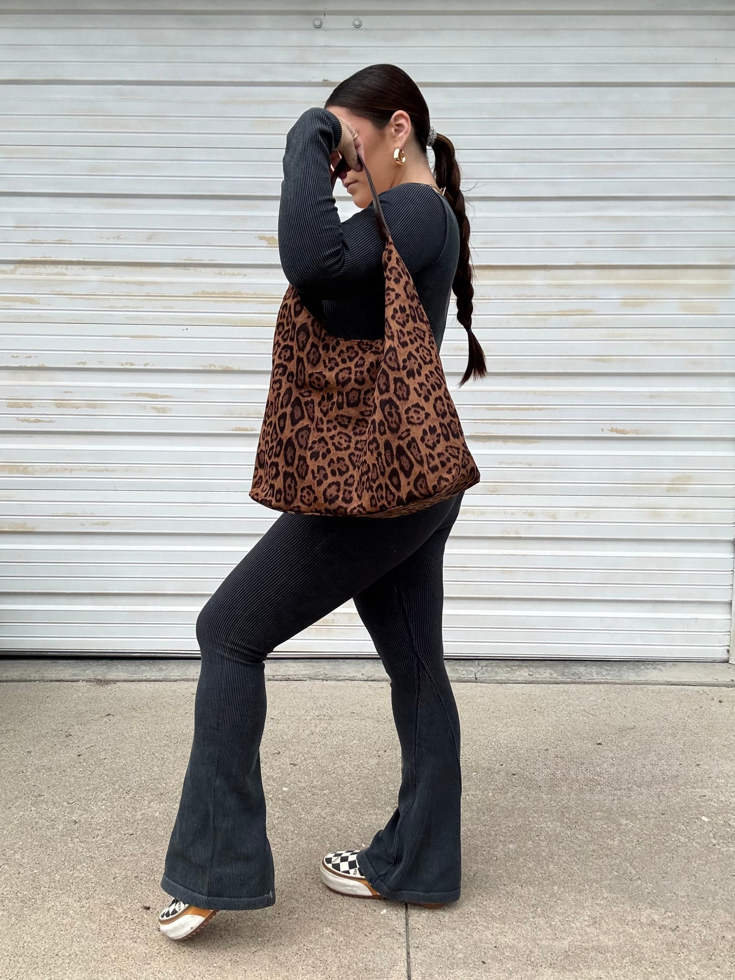 Running Around Ribbed Jumpsuit : Black