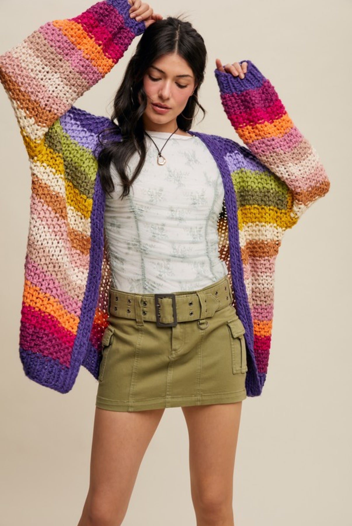 Rainbow Crochet Cardigan