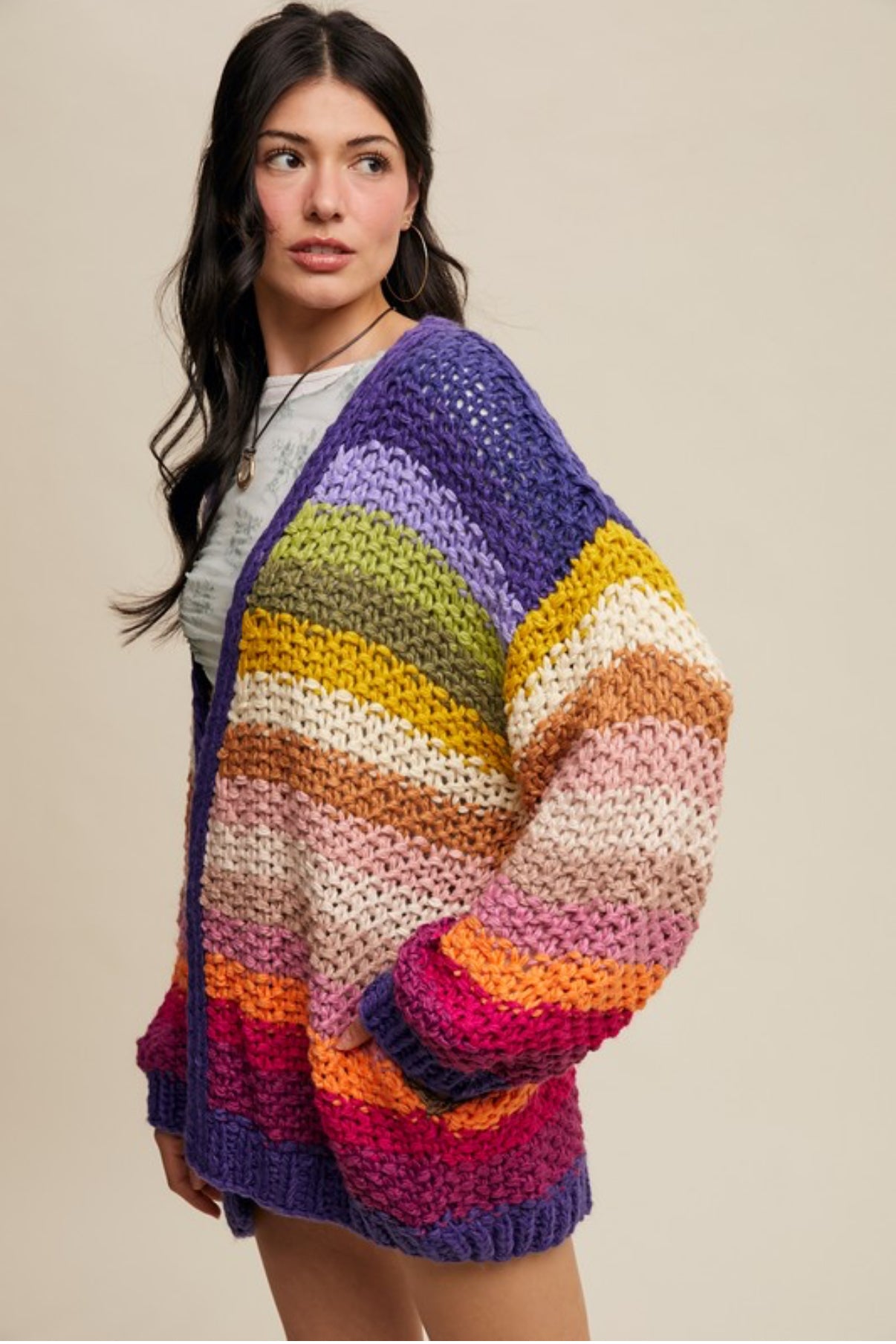 Rainbow Crochet Cardigan