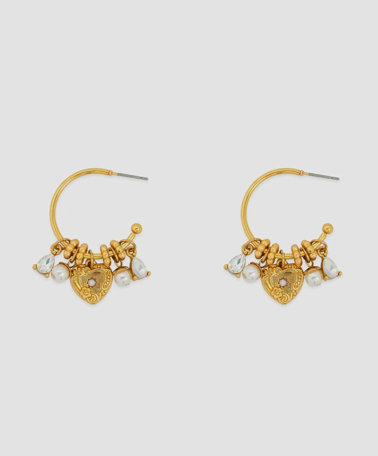 Heartstruck Rondelle Hoop Earrings : Gold