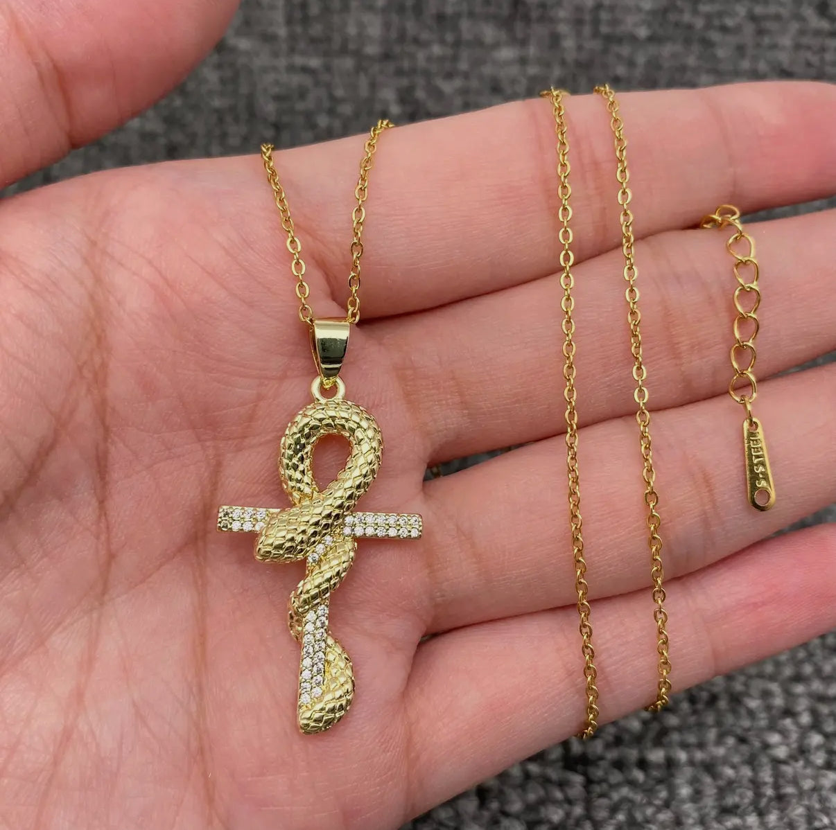 Snake Cross Necklace