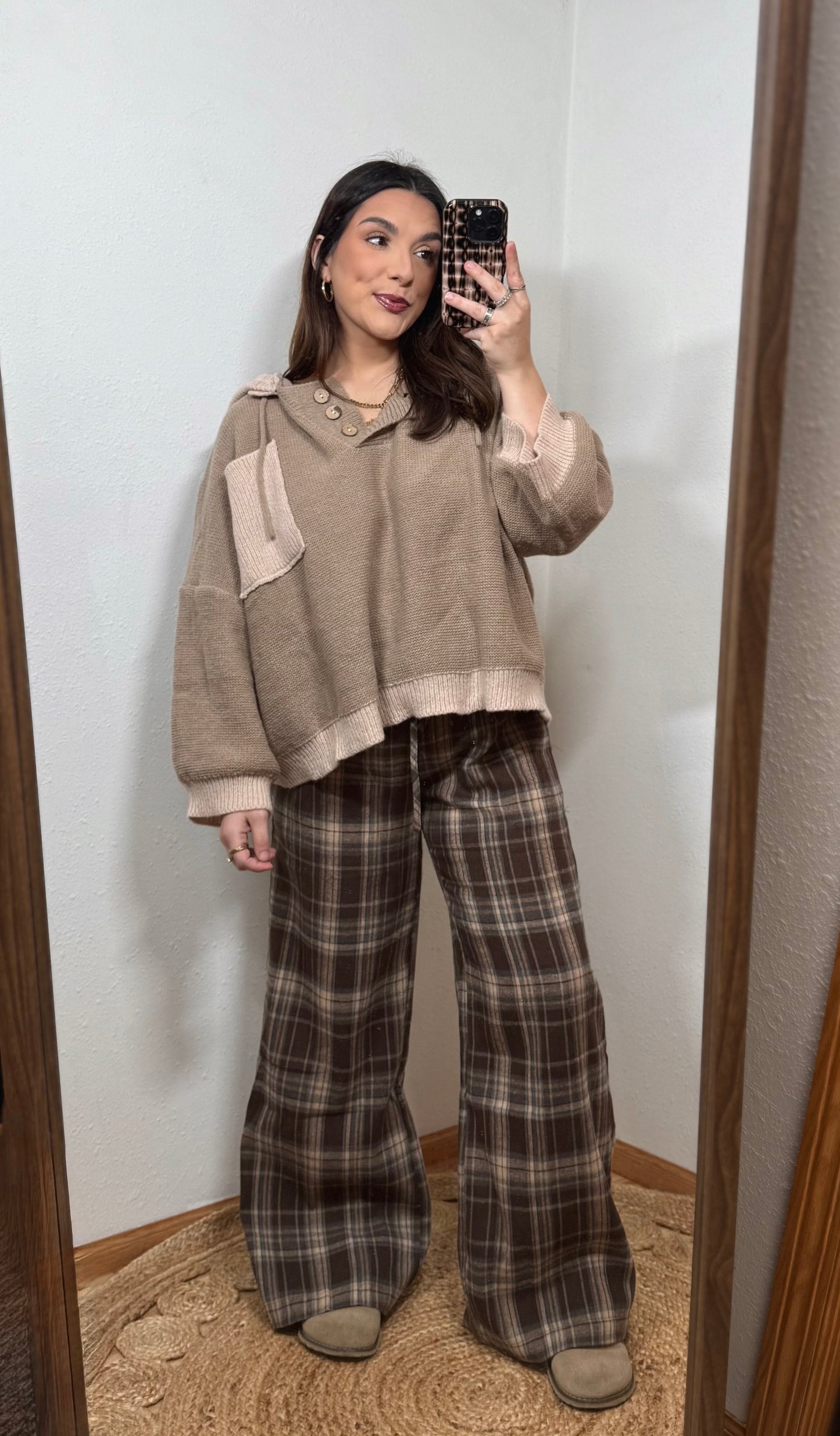 Coffee Weather Colorblock Sweater Hoodie