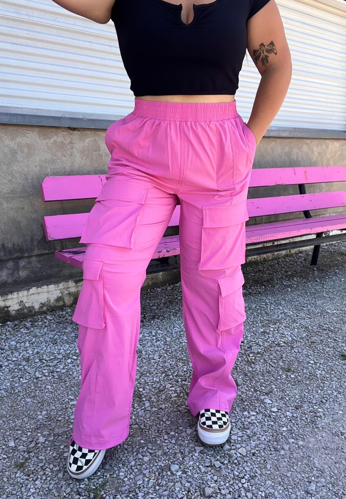 Pink Cargo Pants - Small