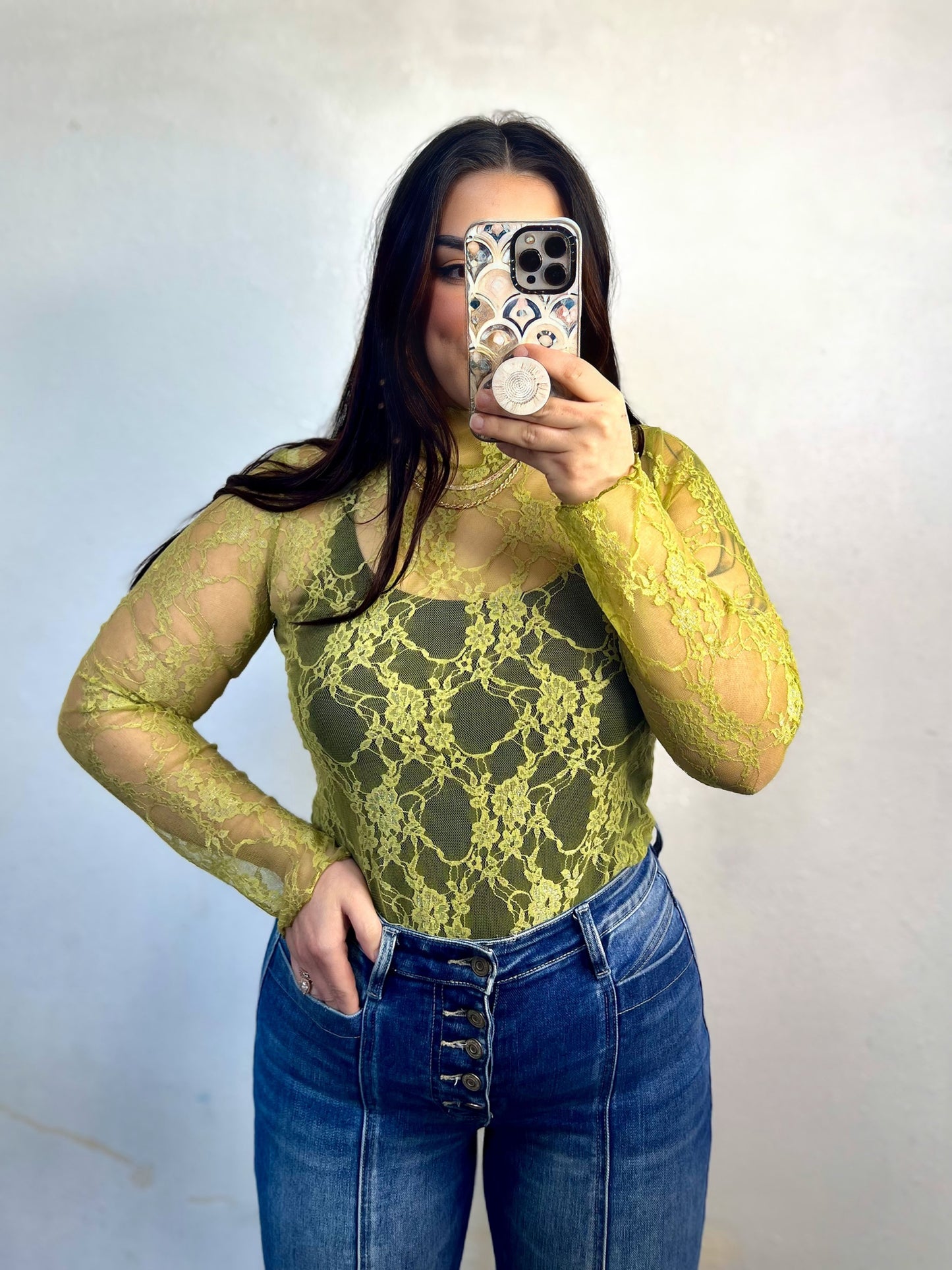 Floral Lace Sheer Layering Tops