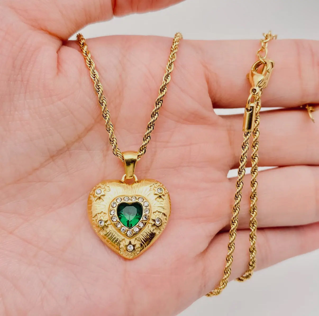 Emerald Heart Necklace