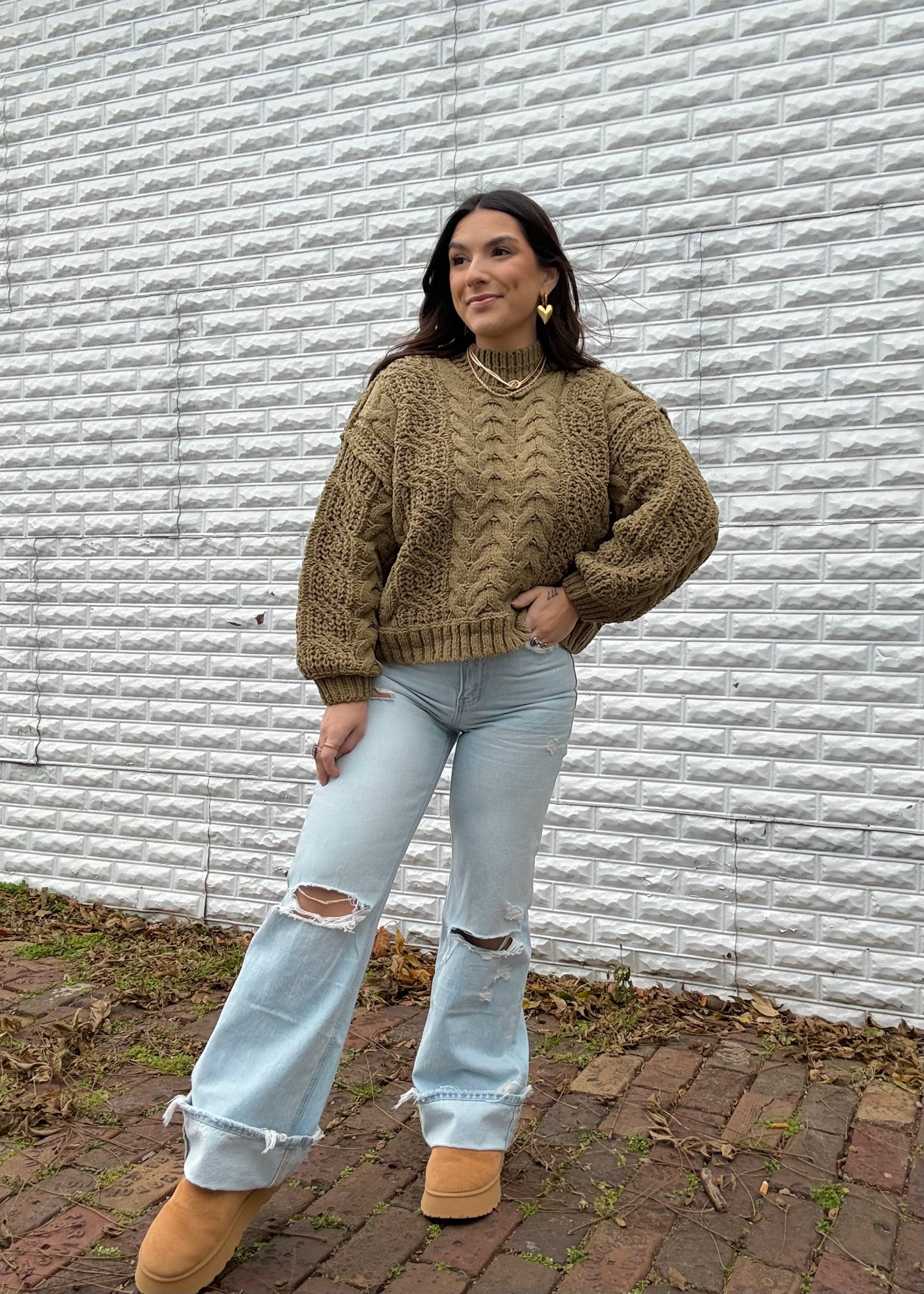Vintage Vibes Moss Sweater