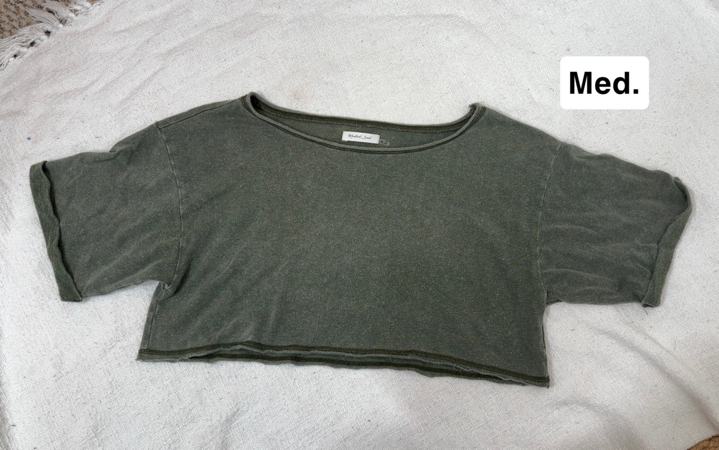 FP DUPE Olive Cropped Boxy Tee - Medium