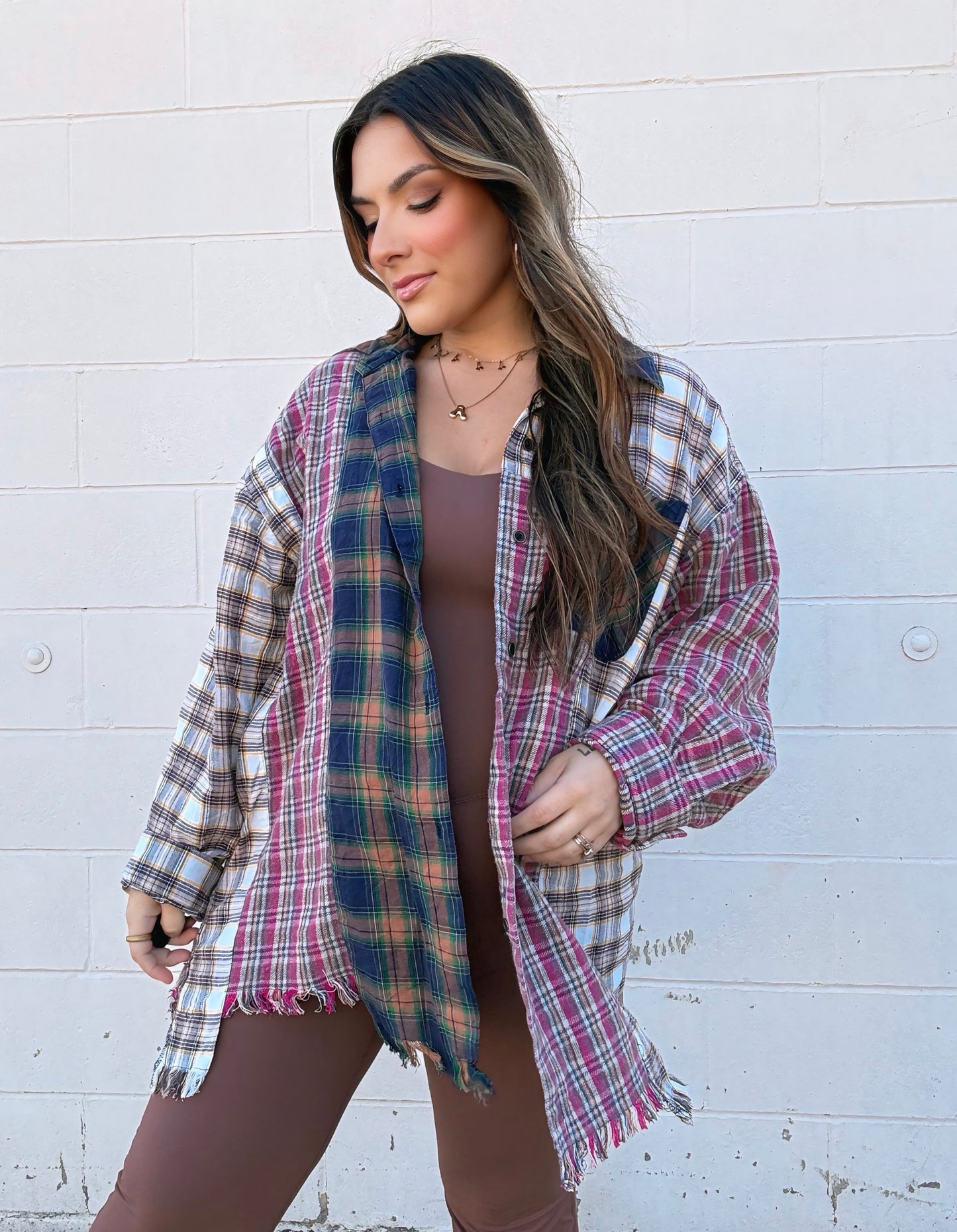 Apple Picking Frayed Flannel