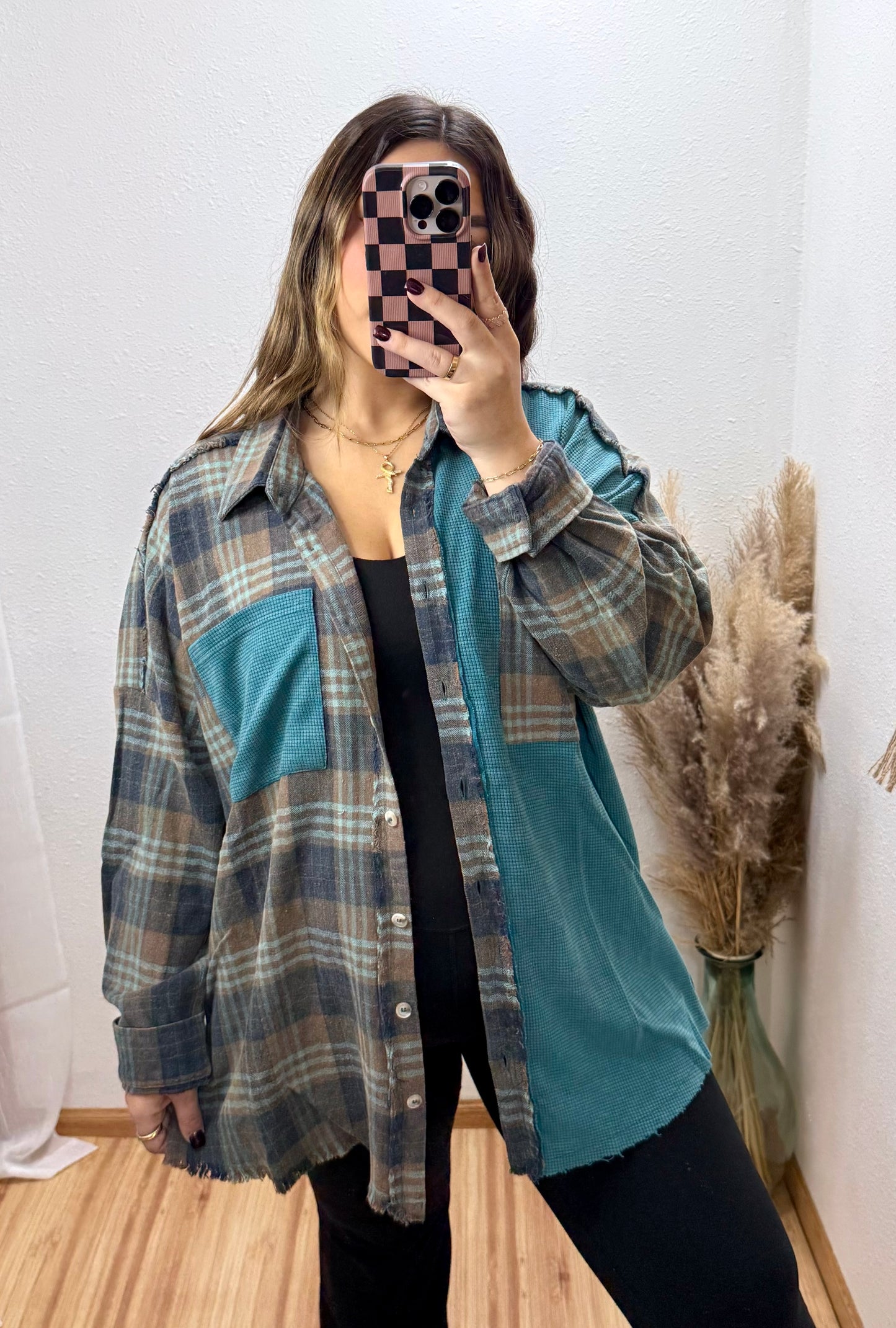 Westwood Vintage Teal Waffle Flannel