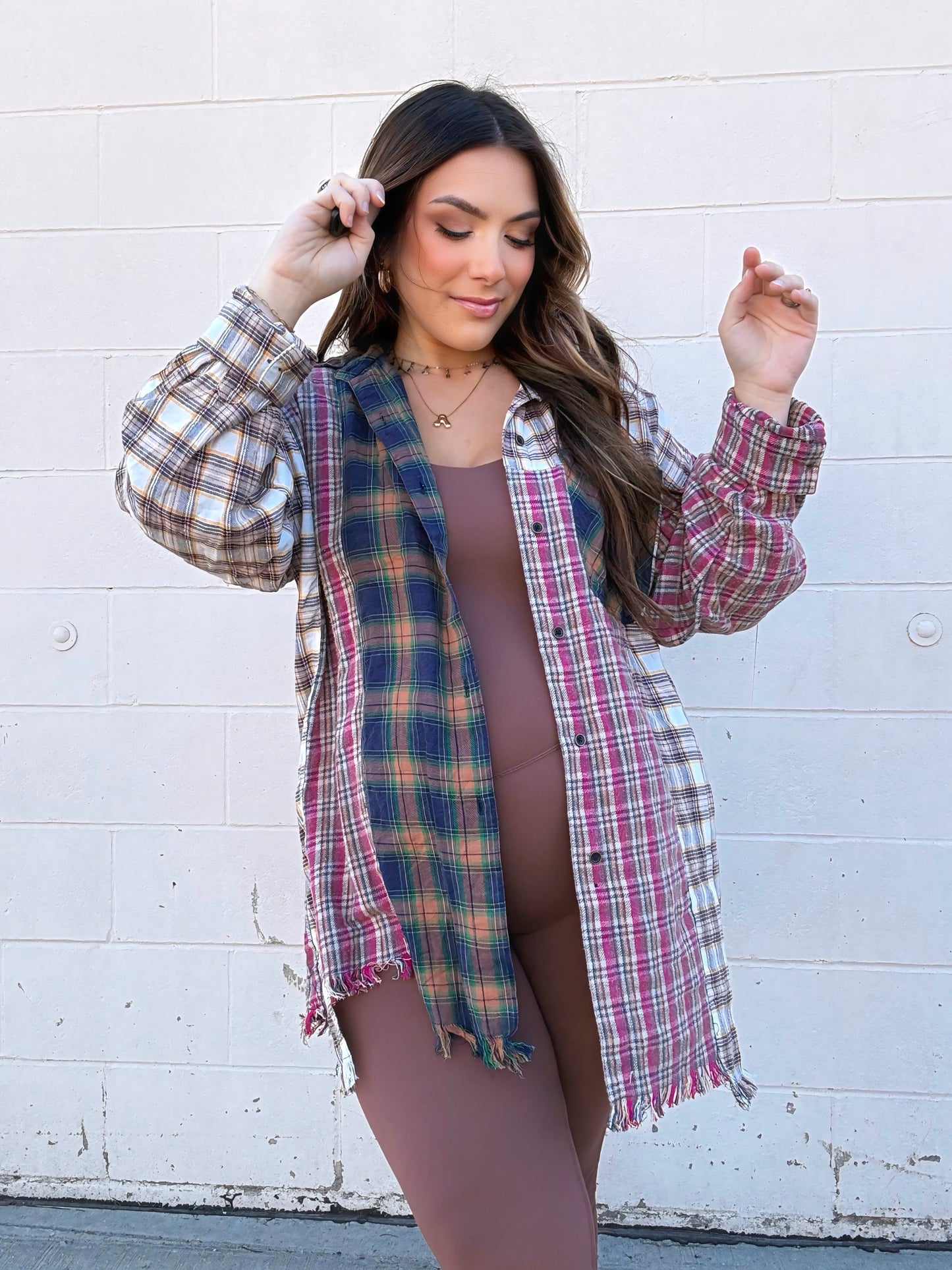 Apple Picking Frayed Flannel